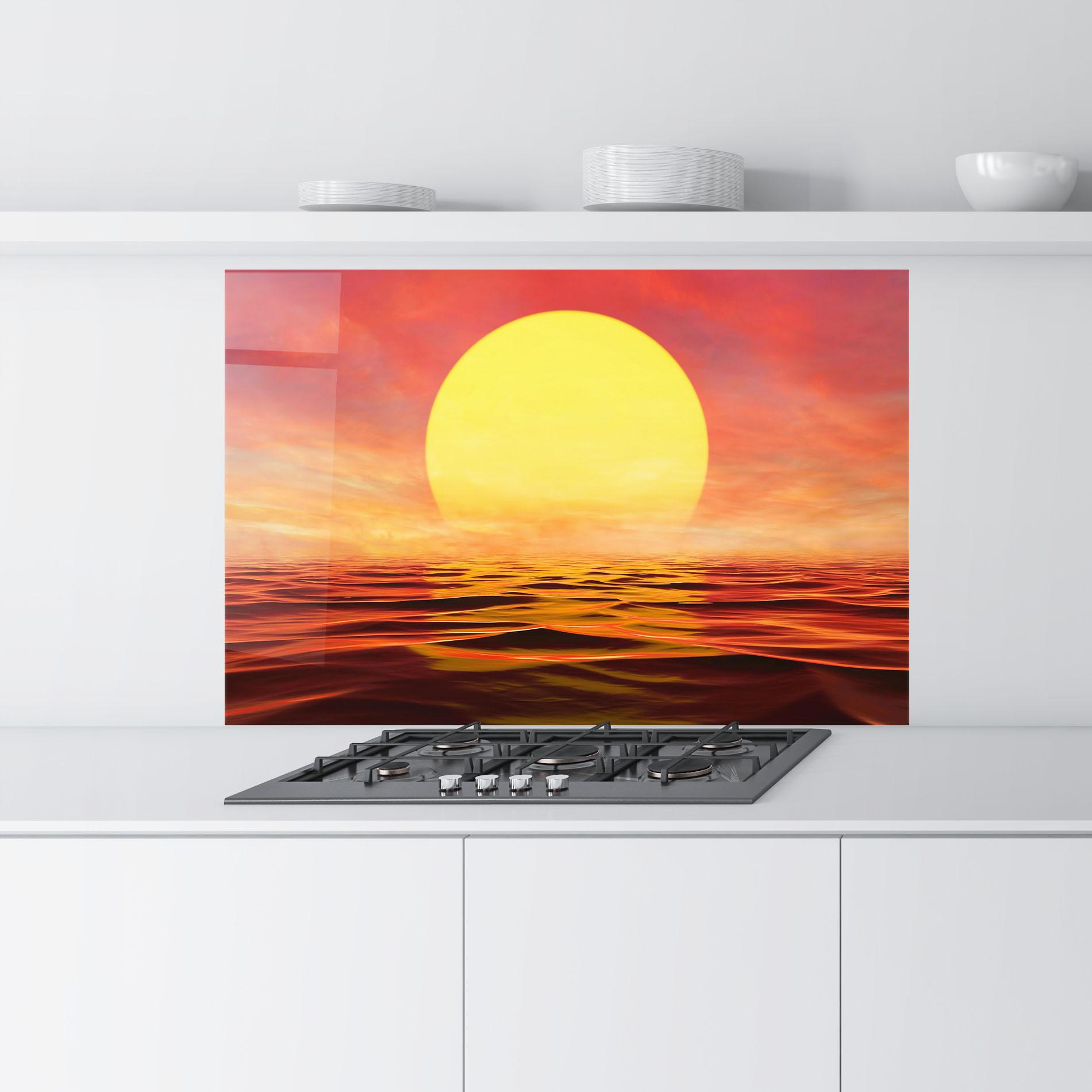 Стъклен панел за кухня Clouds Reflection Sky mockup 9