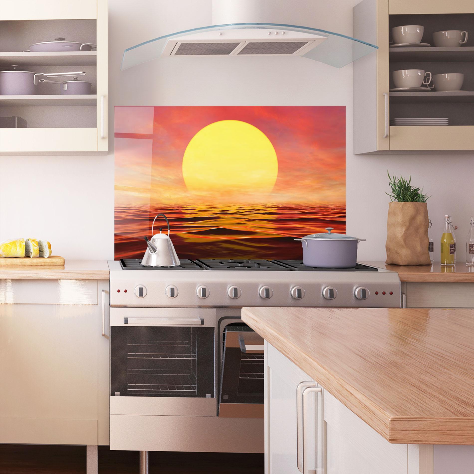 Стъклен панел за кухня Clouds Reflection Sky mockup 1