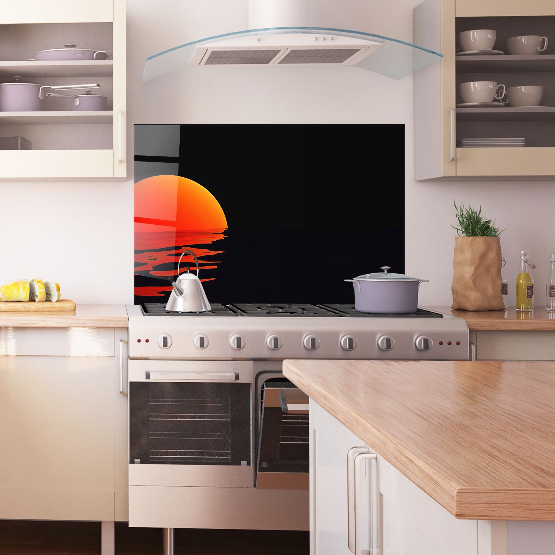 Стъклен панел за кухня Red Evening Sunset mockup 1
