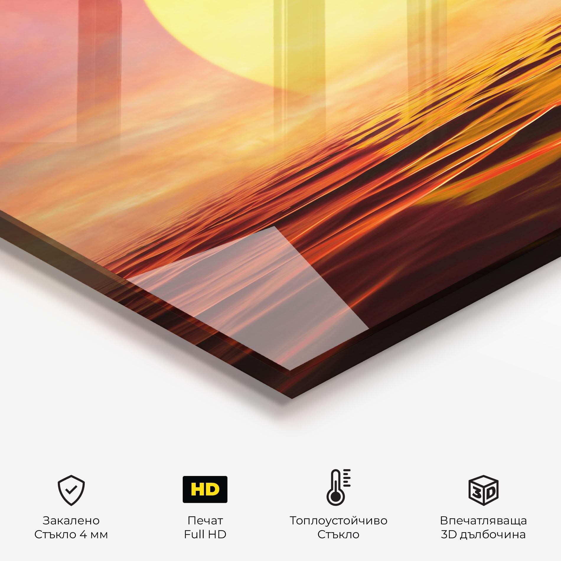 Стъклен панел за кухня Clouds Reflection Sky mockup 2