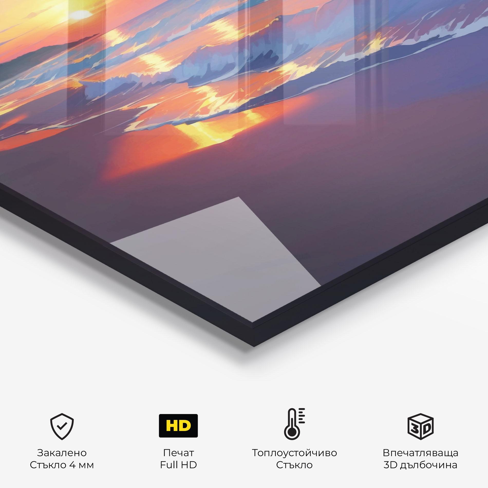 Стъклен панел за кухня Dreamy Beach Sunset mockup 2