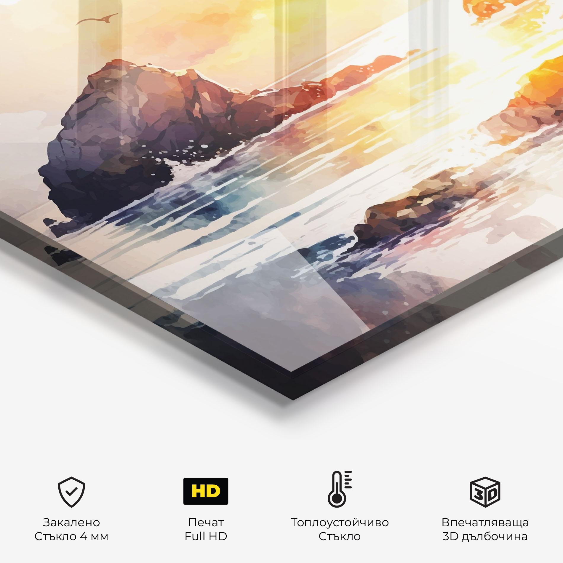 Стъклен панел за кухня Pretty Pastel Sunset mockup 2