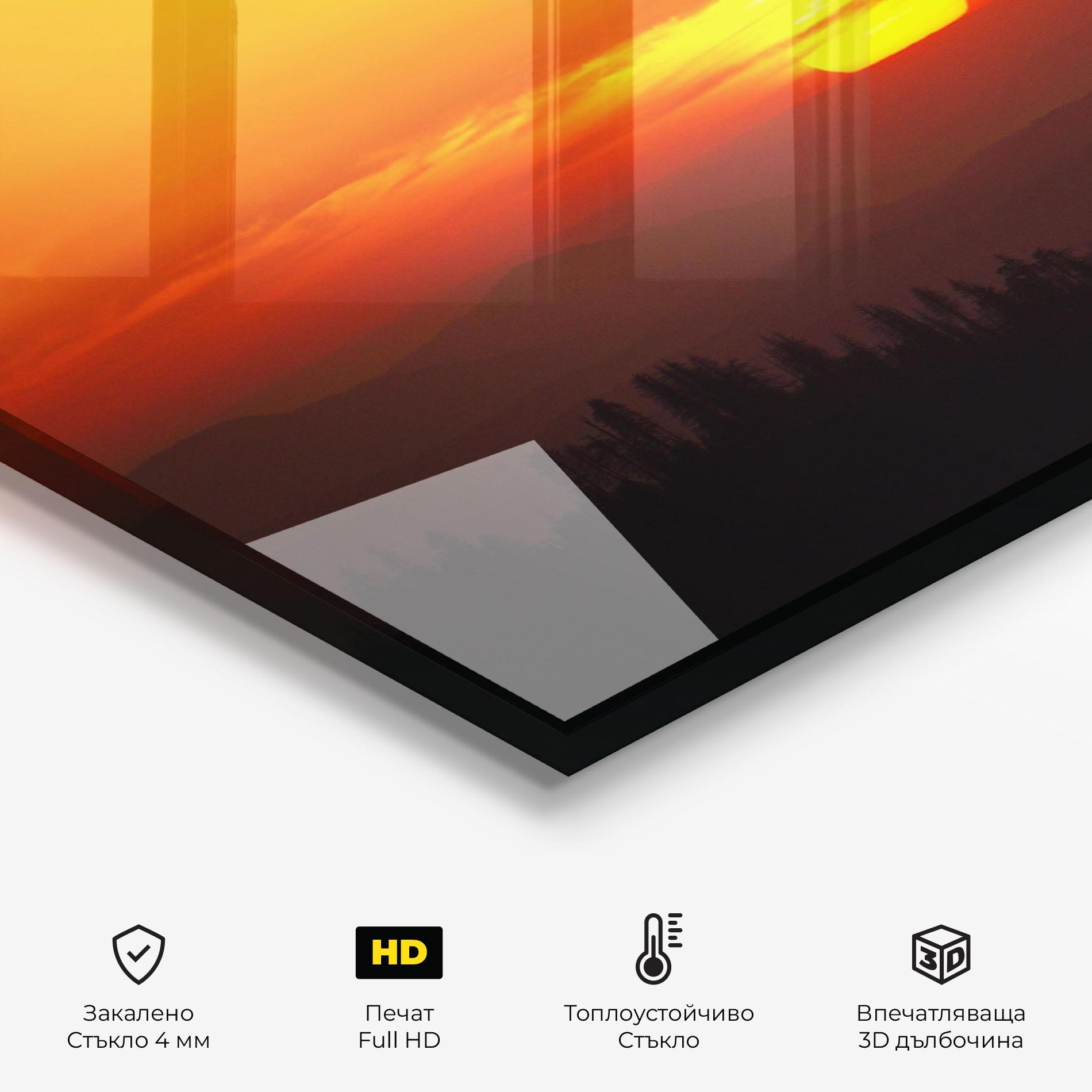 Стъклен панел за кухня Pretty Sun View mockup 2