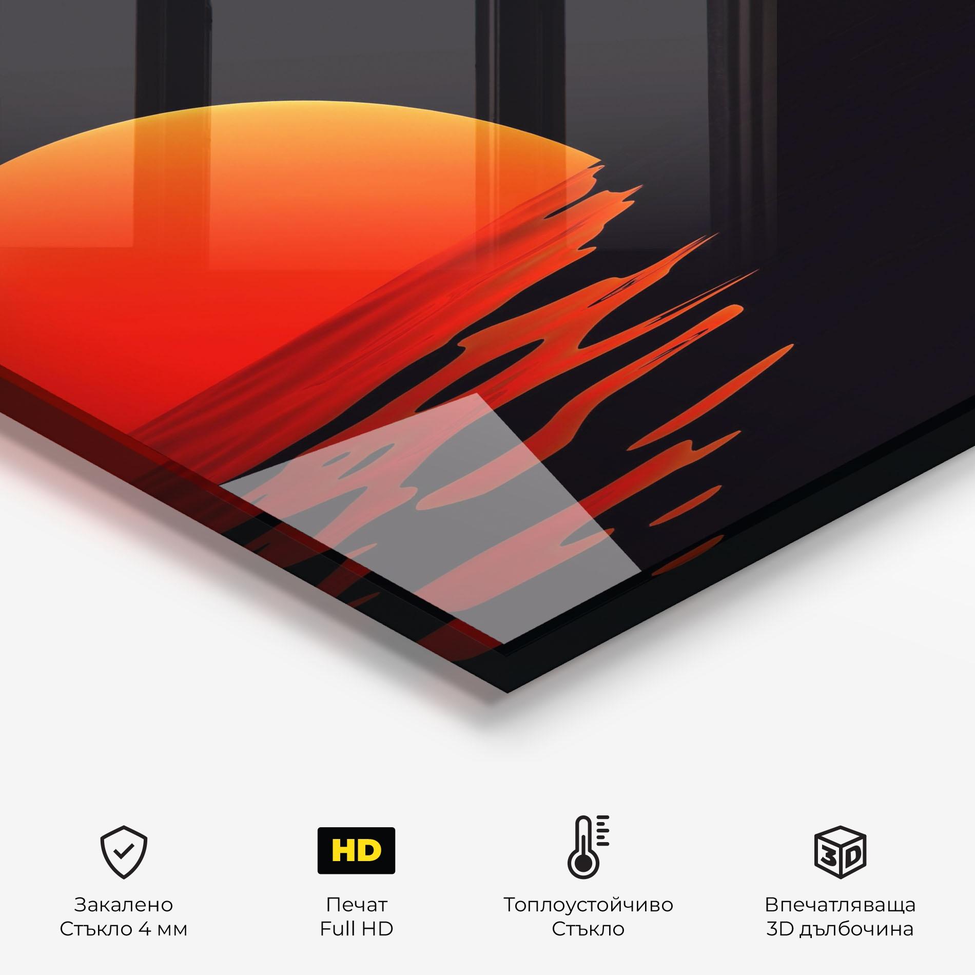 Стъклен панел за кухня Red Evening Sunset mockup 2