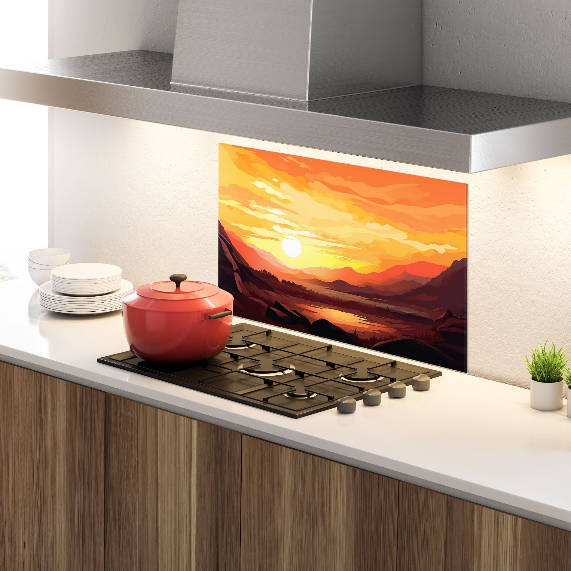 Beautiful Sunset Illustration mockup 4