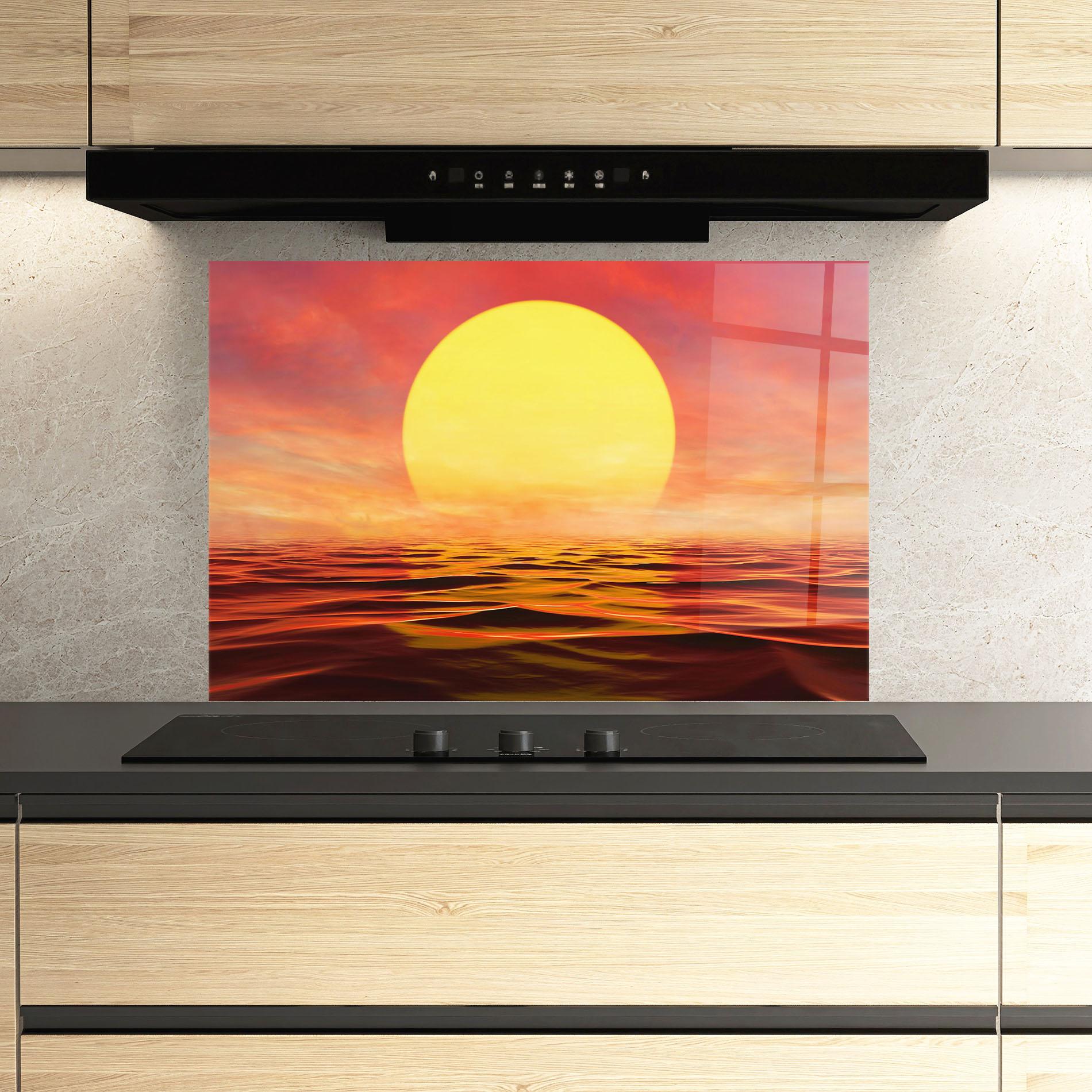 Стъклен панел за кухня Clouds Reflection Sky mockup 3