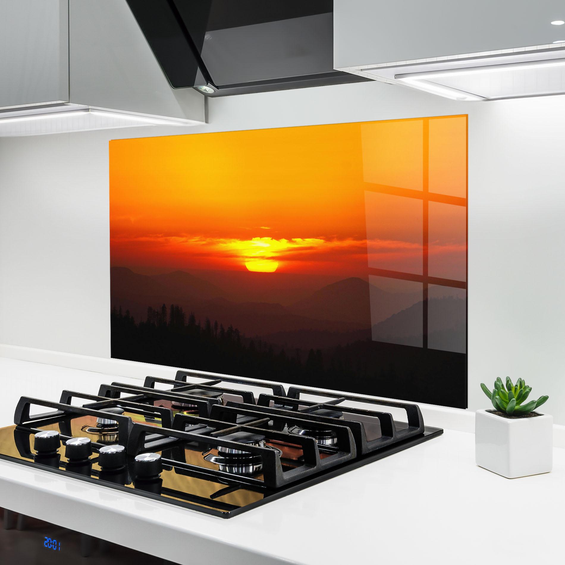 Стъклен панел за кухня Pretty Sun View mockup 6