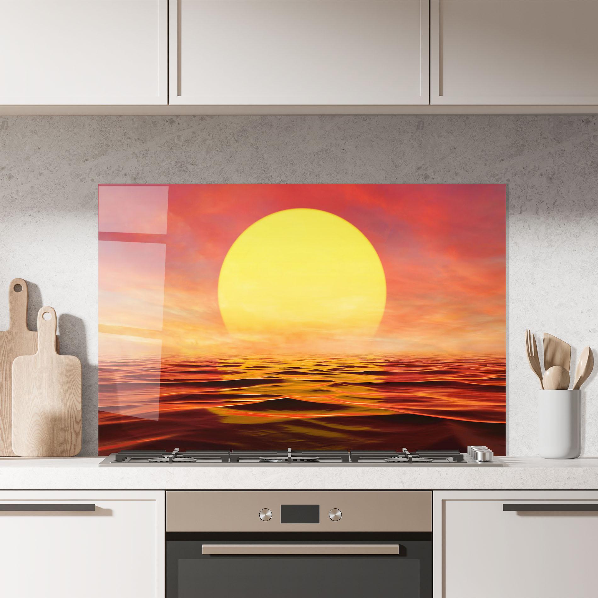 Стъклен панел за кухня Clouds Reflection Sky mockup 7