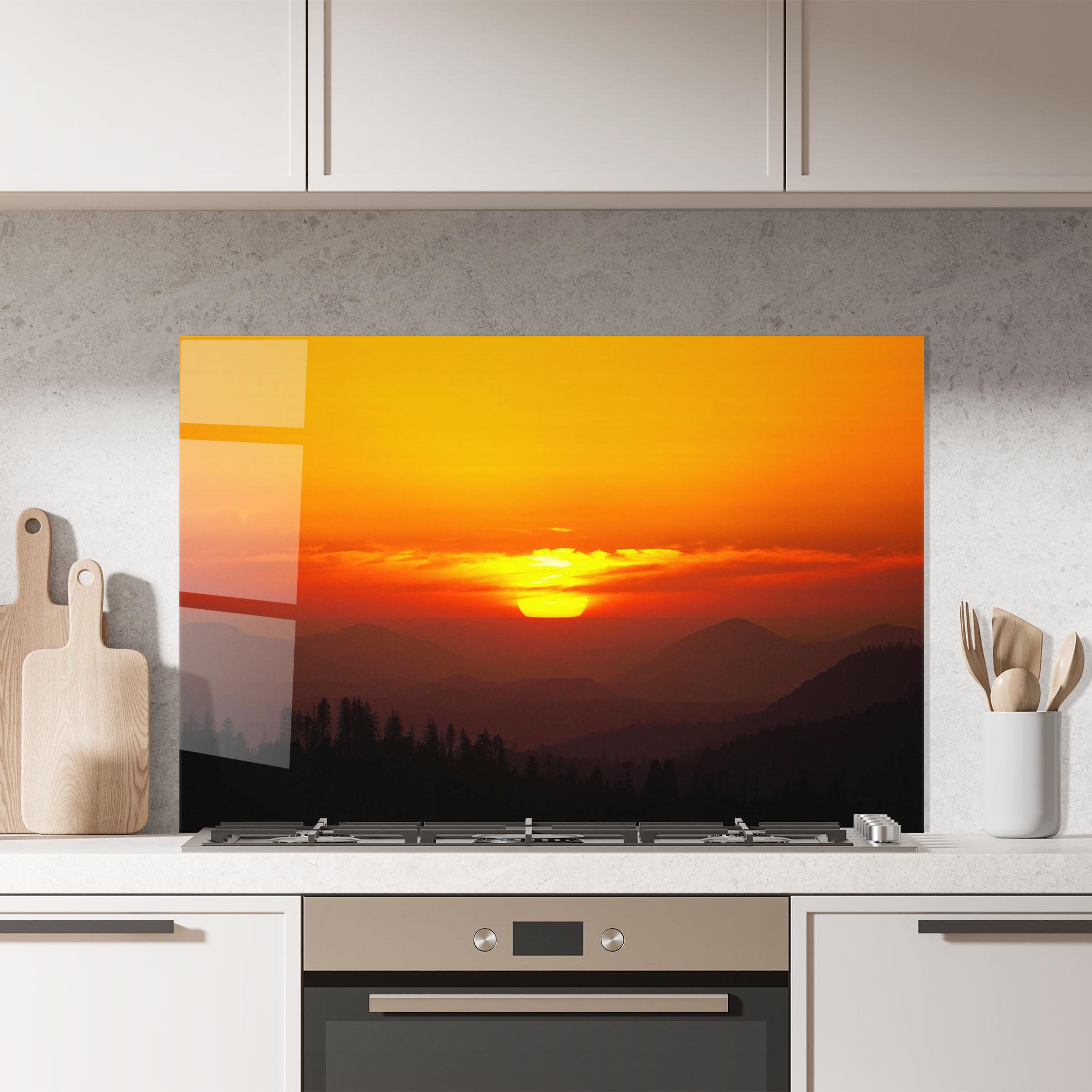 Стъклен панел за кухня Pretty Sun View mockup 7