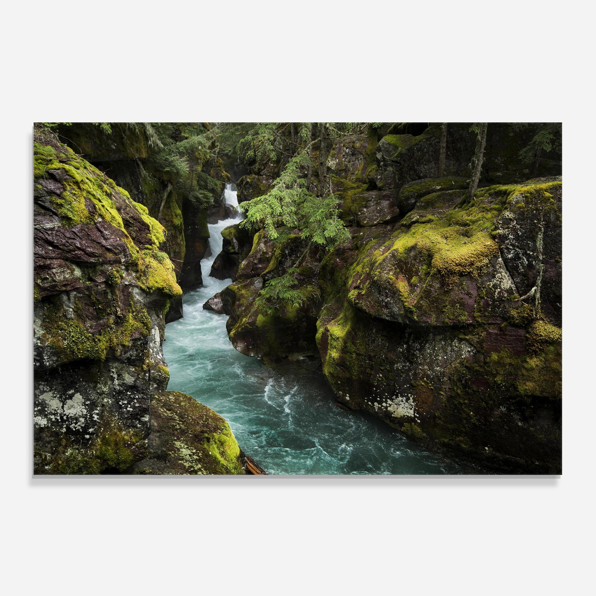 Стъклен панел за кухня Blue Majestic Waterfall mockup 0