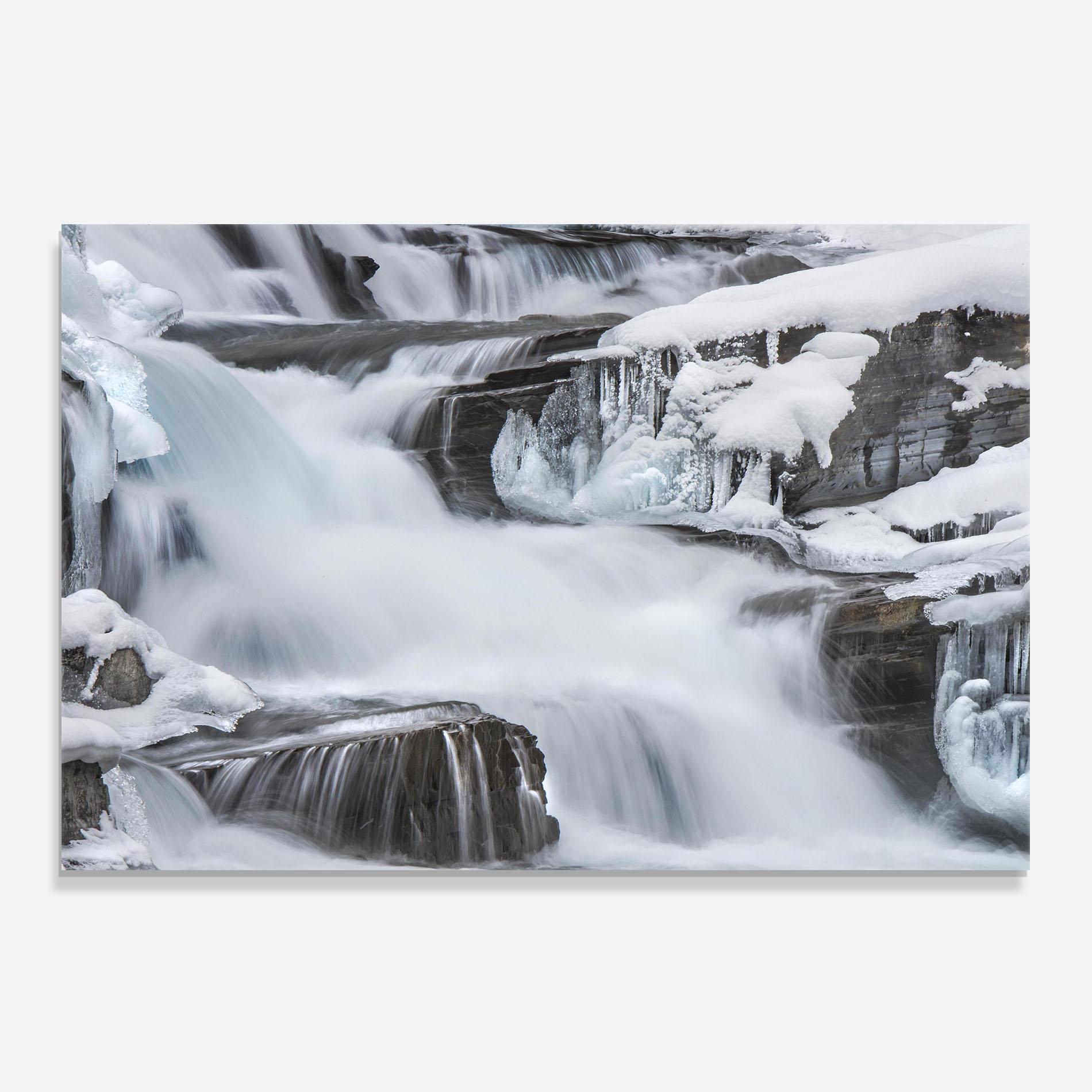 Стъклен панел за кухня Majestic Winter Waterfall mockup 0