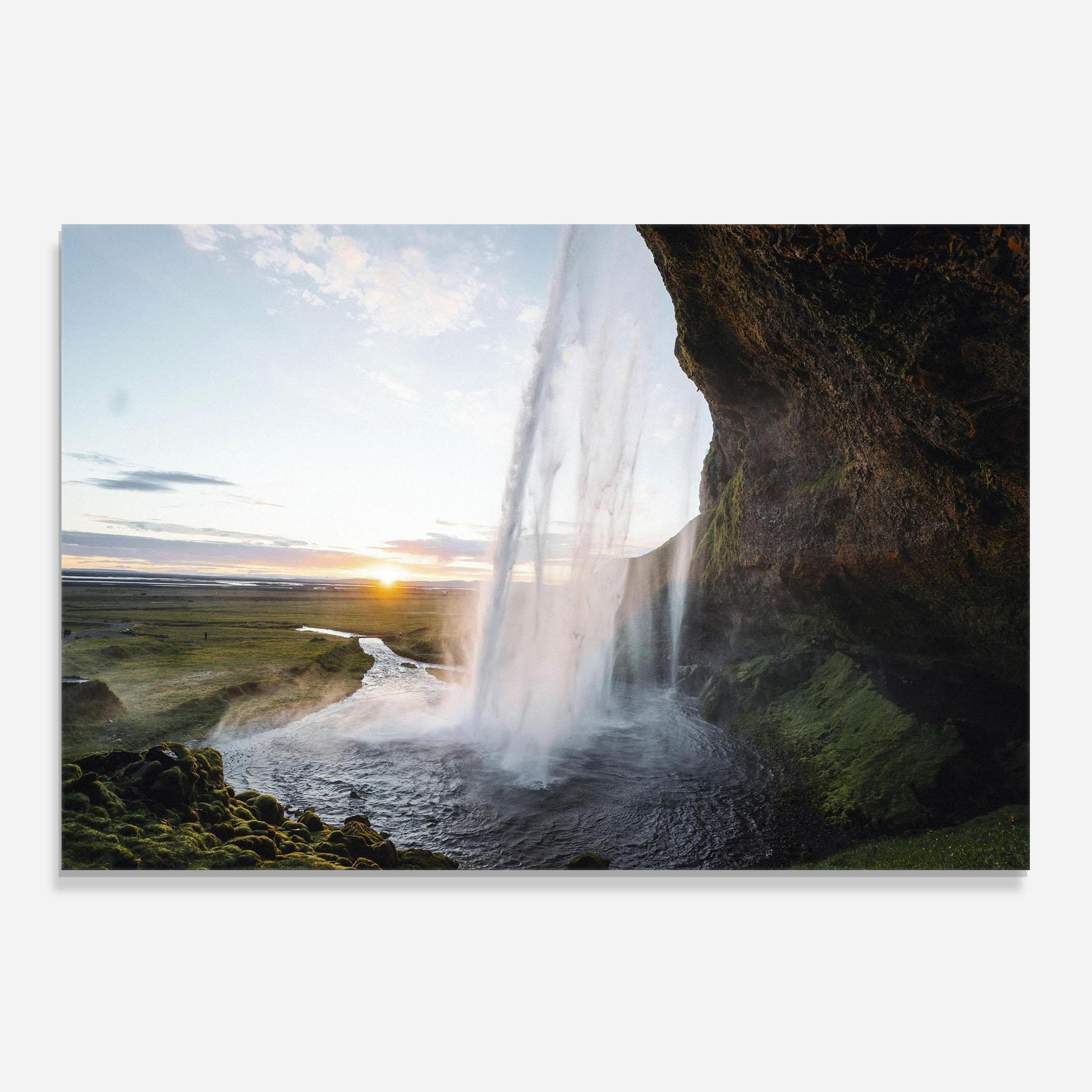 Стъклен панел за кухня Sunrise Waterfall mockup 0