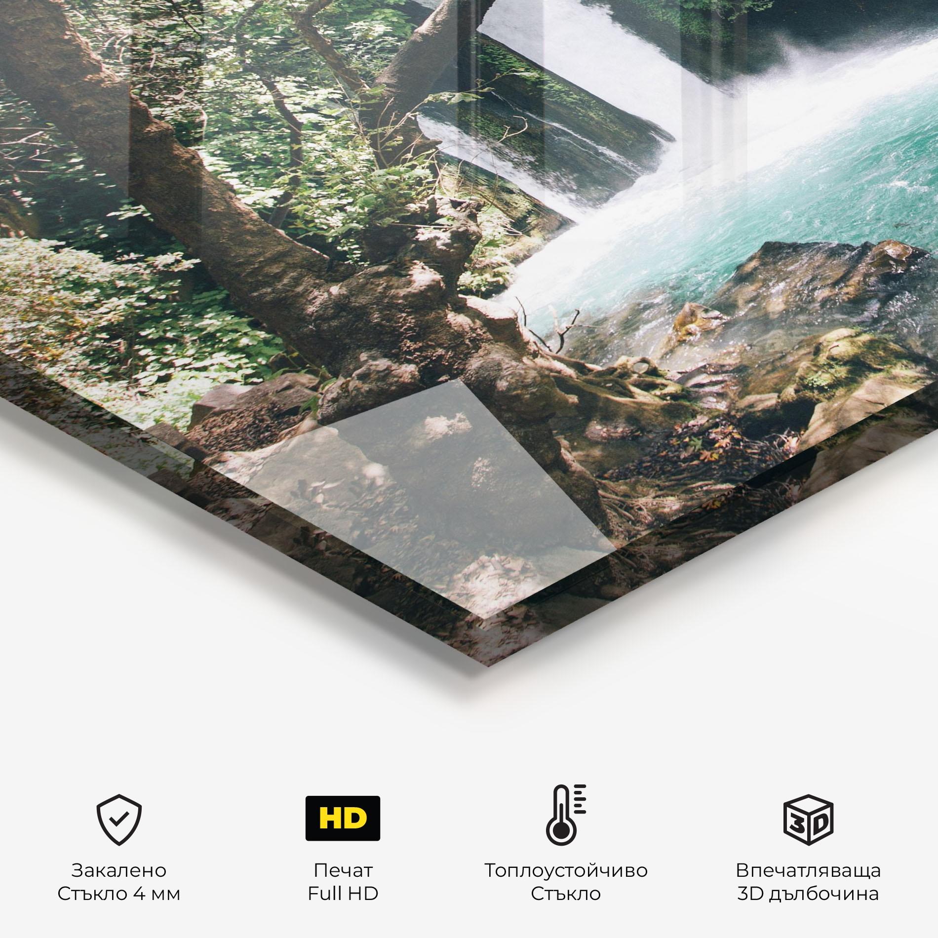 Стъклен панел за кухня Beautiful Blue Waterfall mockup 2