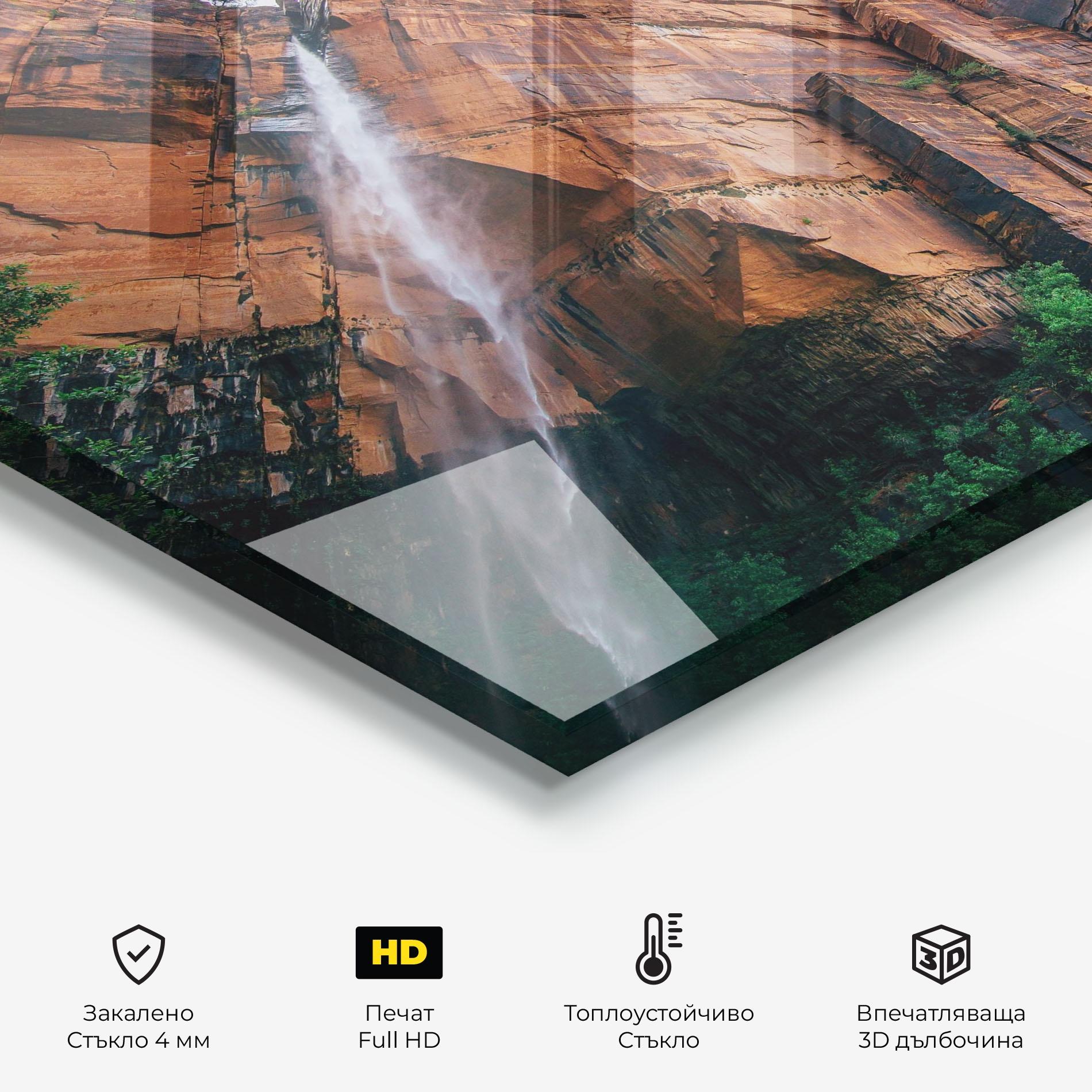 Стъклен панел за кухня Nature Pretty Waterfall mockup 2