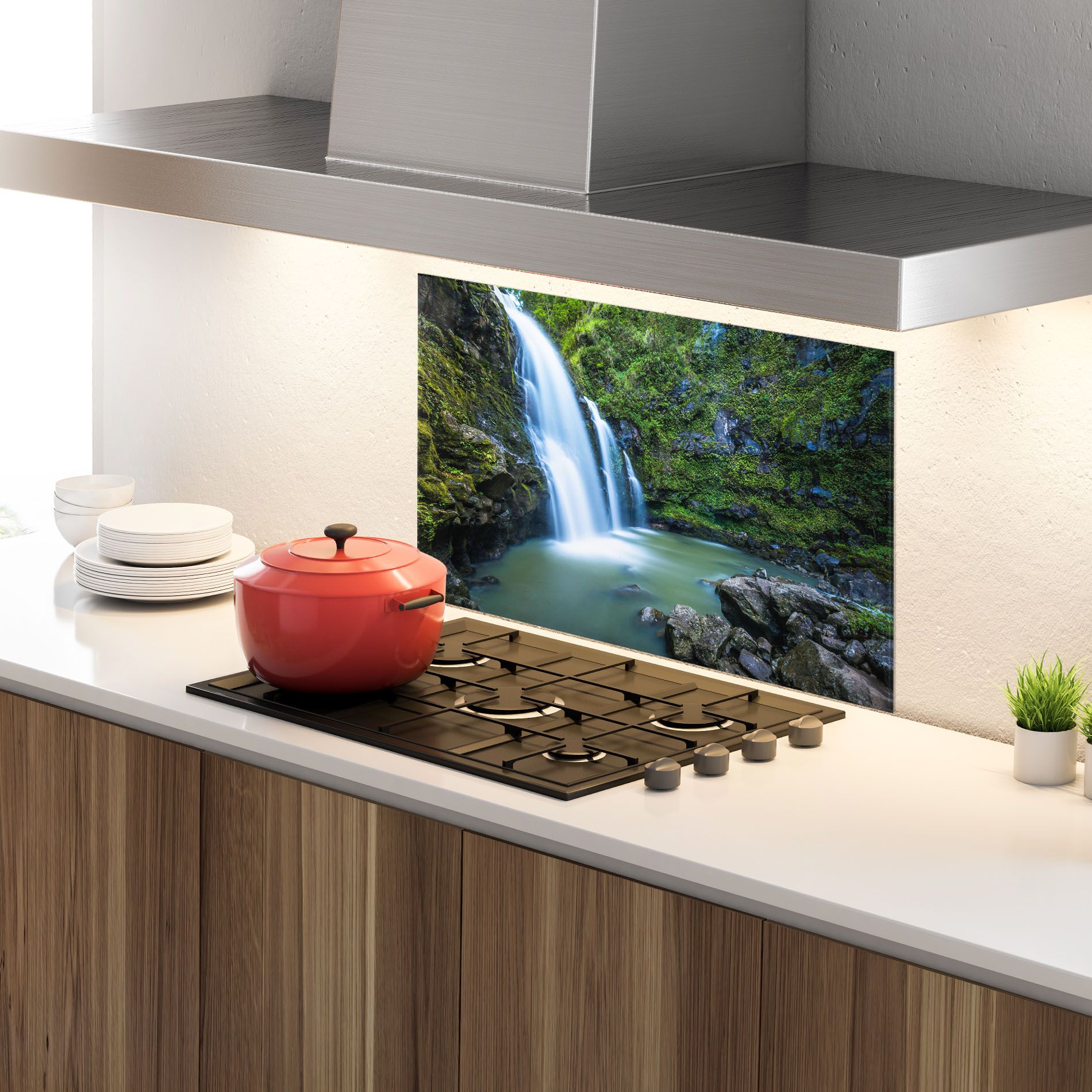 Swimming In Waterfall mockup 4