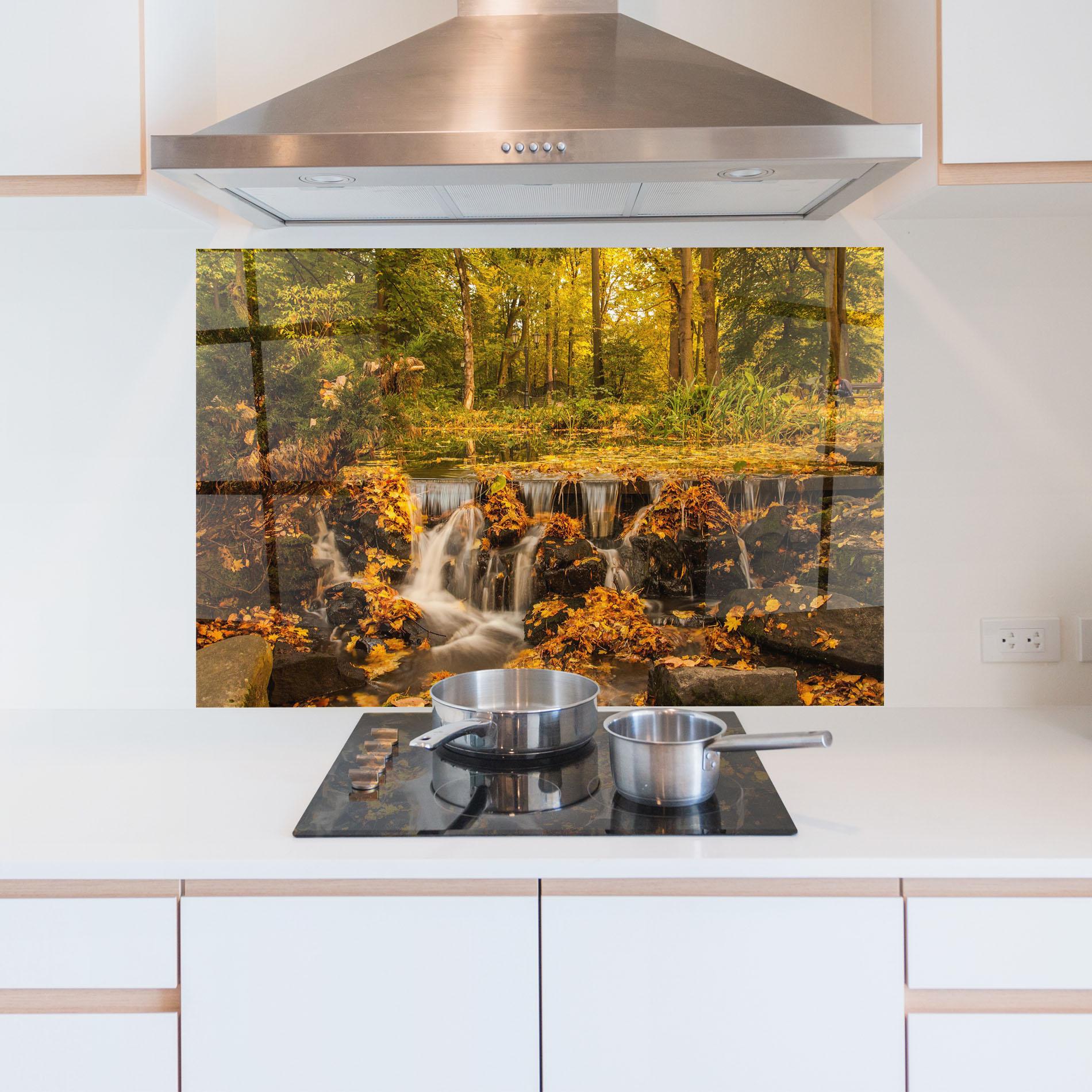 Стъклен панел за кухня Autumn Pretty Waterfall mockup 5