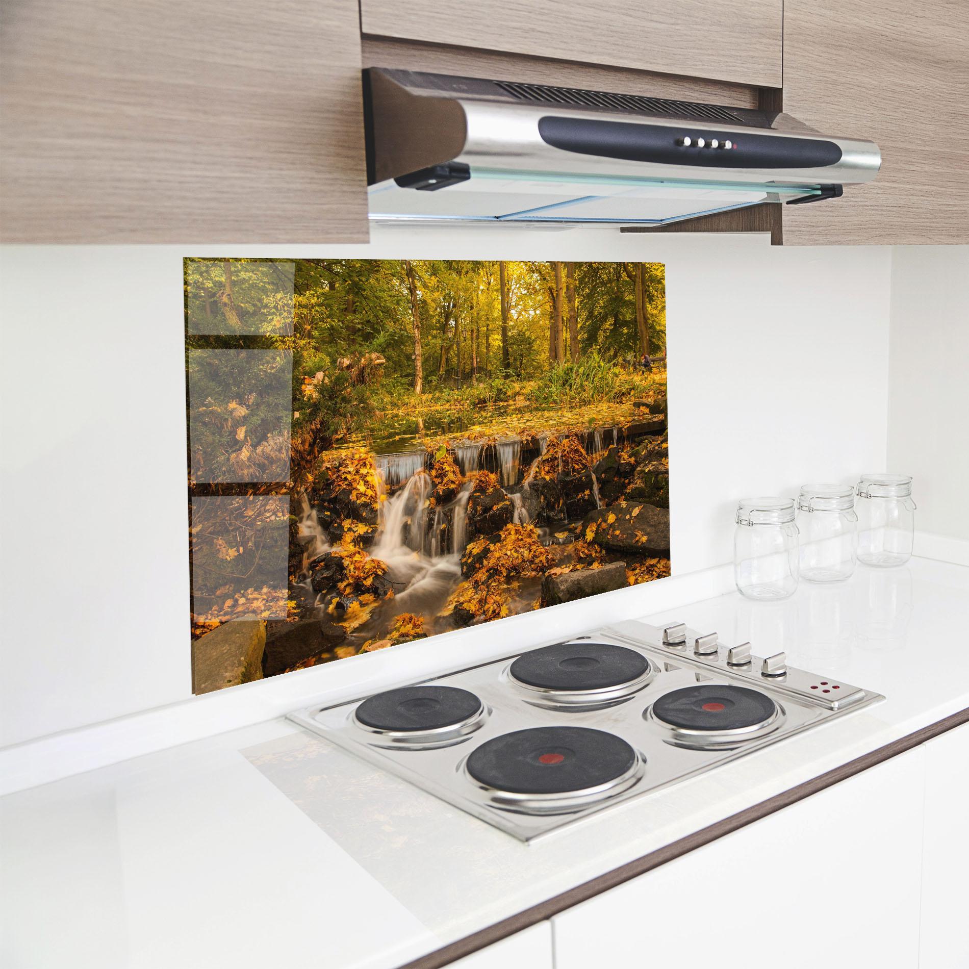 Стъклен панел за кухня Autumn Pretty Waterfall mockup 8