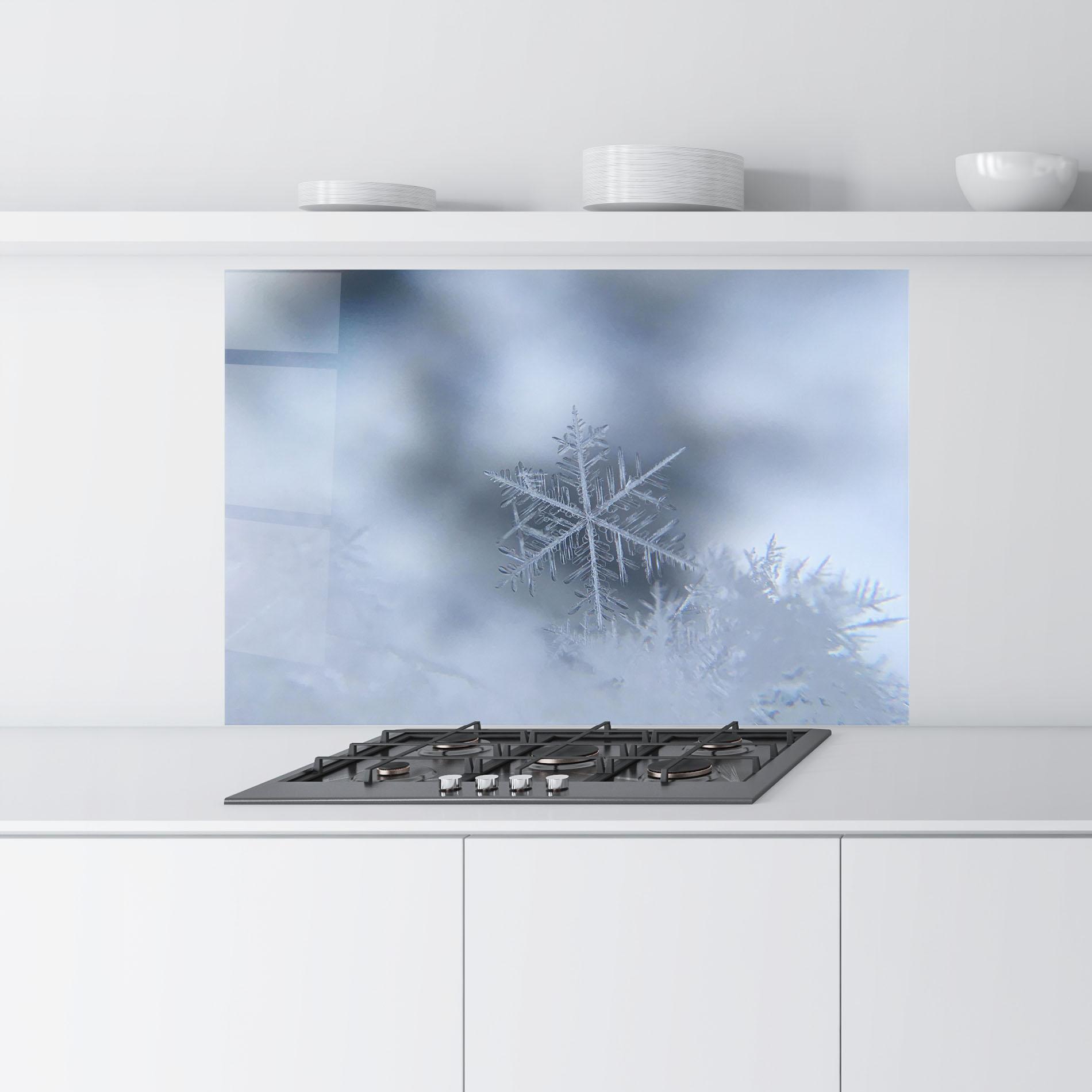 Стъклен панел за кухня Pretty Snowflake mockup 9