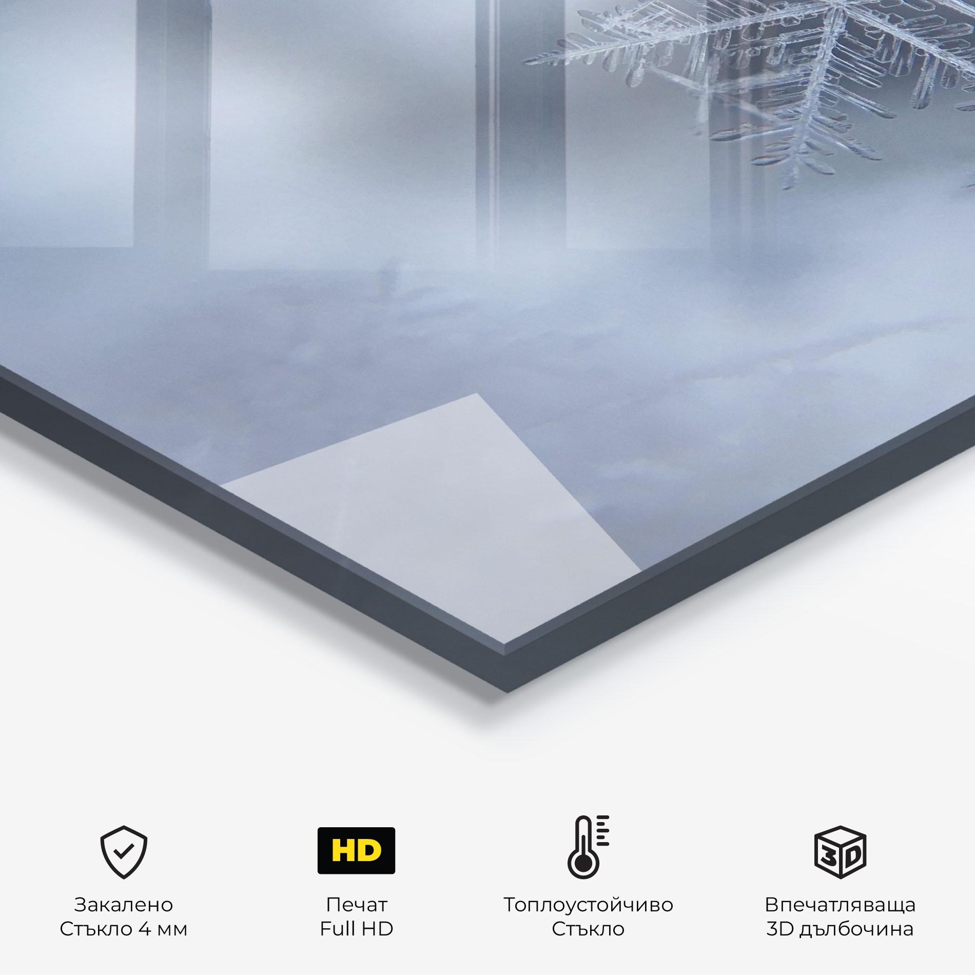 Стъклен панел за кухня Pretty Snowflake mockup 2