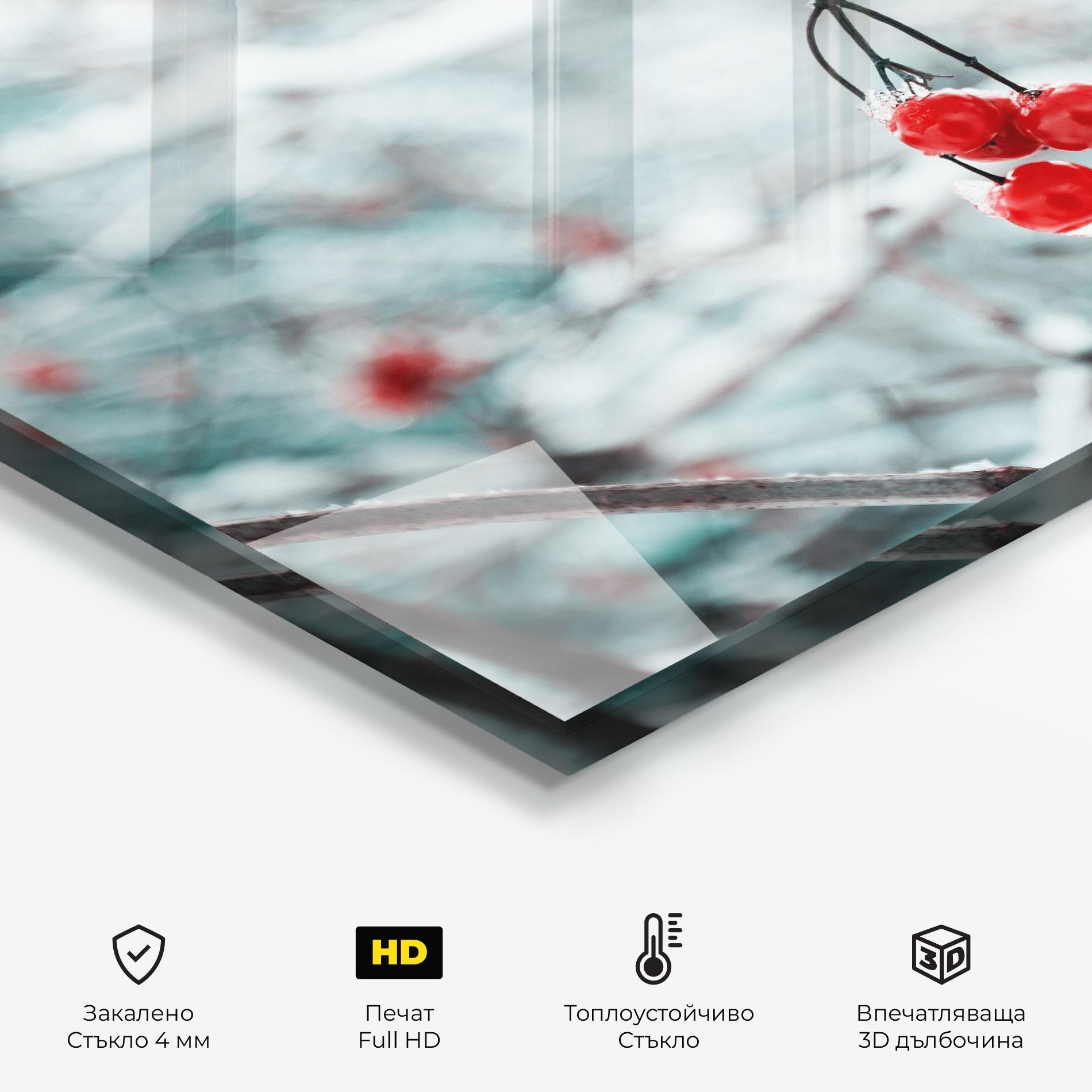 Стъклен панел за кухня Snow Red Fruits mockup 2