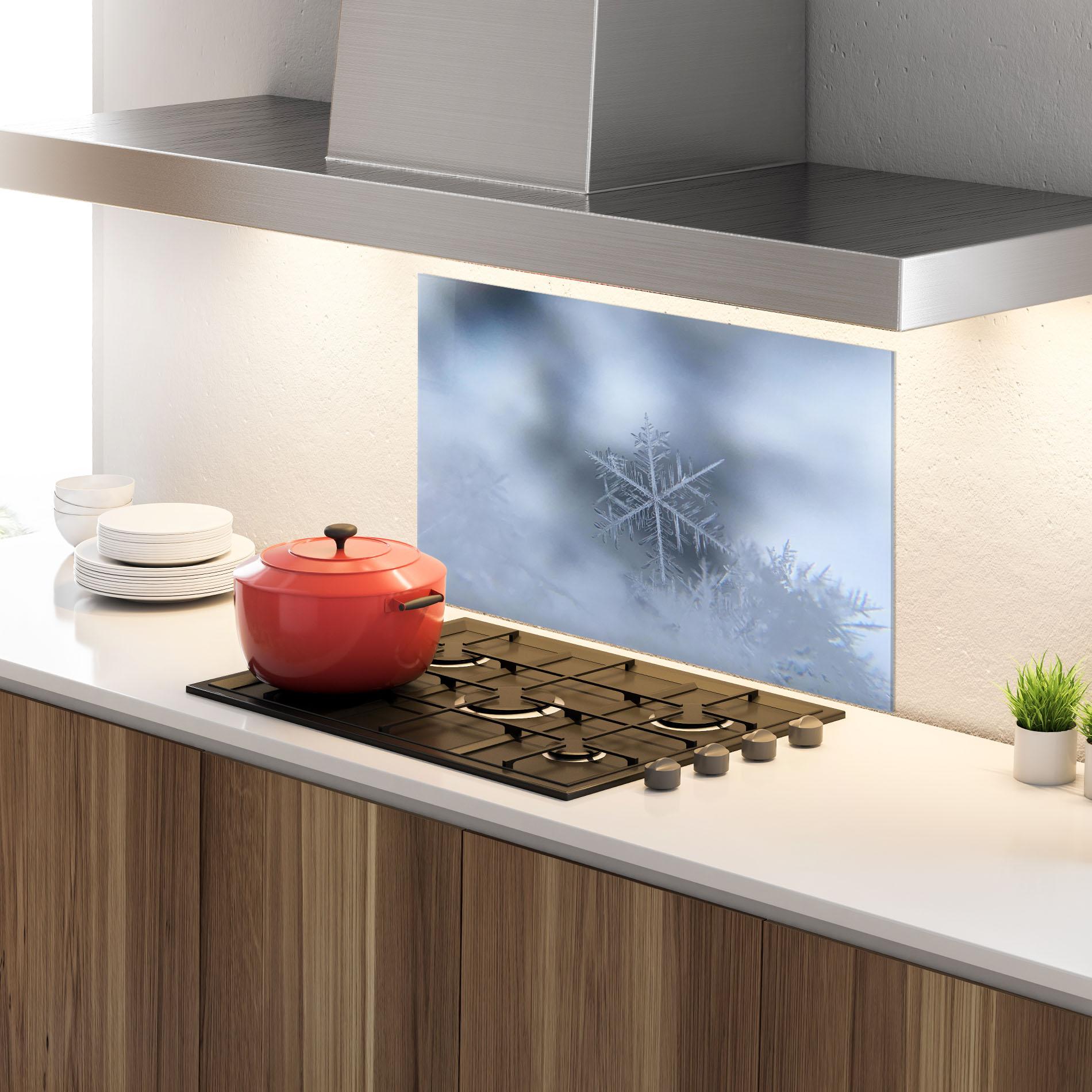 Стъклен панел за кухня Pretty Snowflake mockup 4