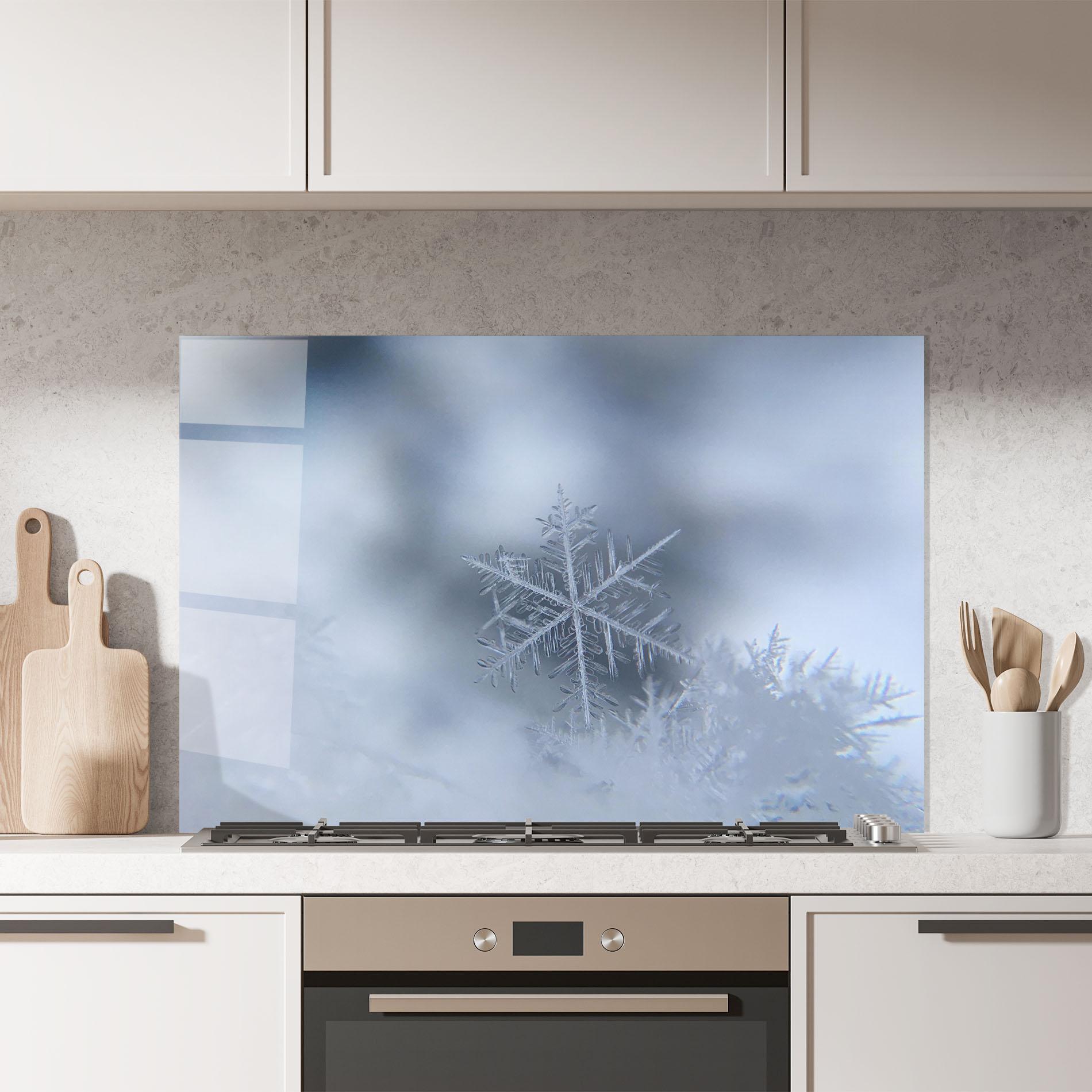 Стъклен панел за кухня Pretty Snowflake mockup 7