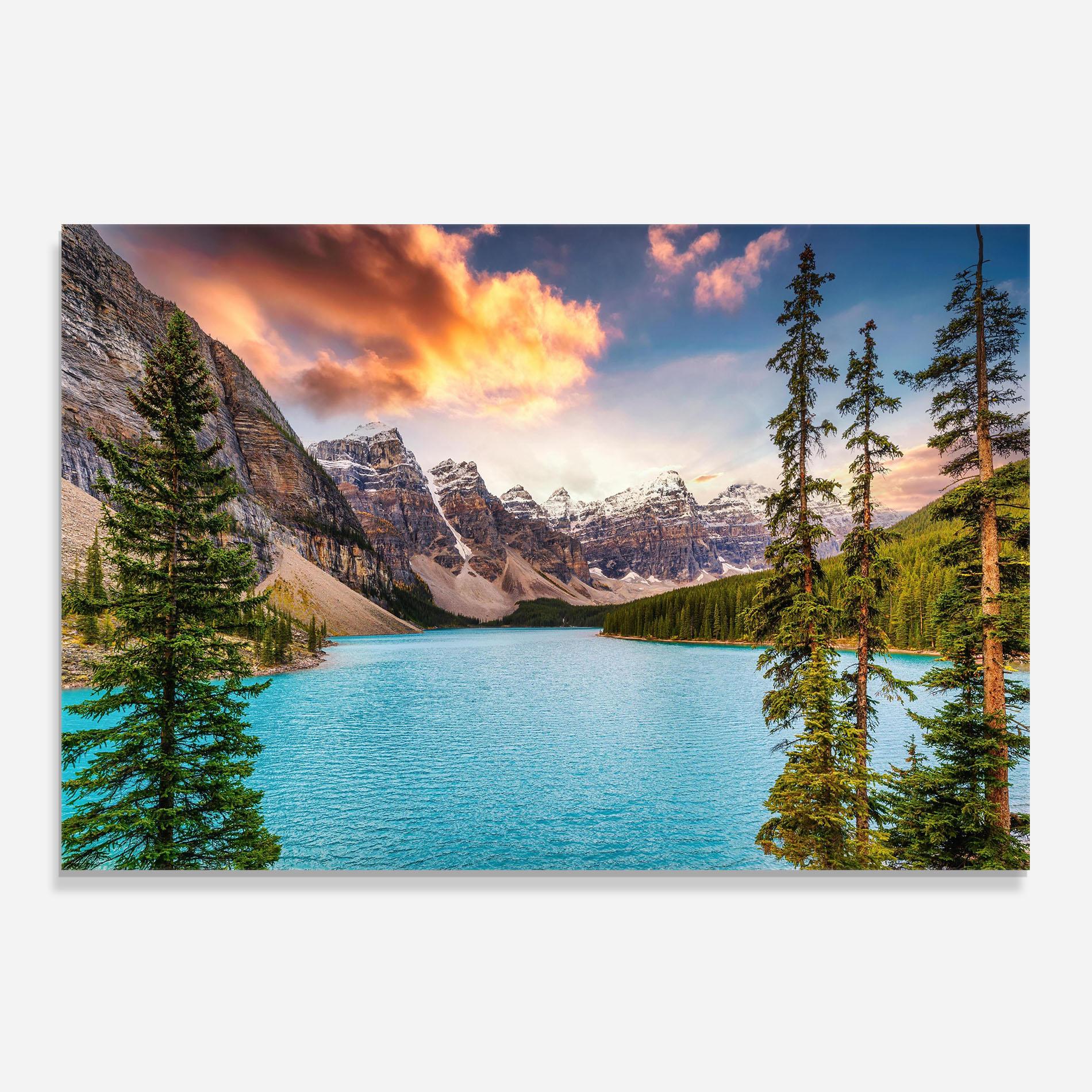 Стъклен панел за кухня Blue Magic Lake mockup 0