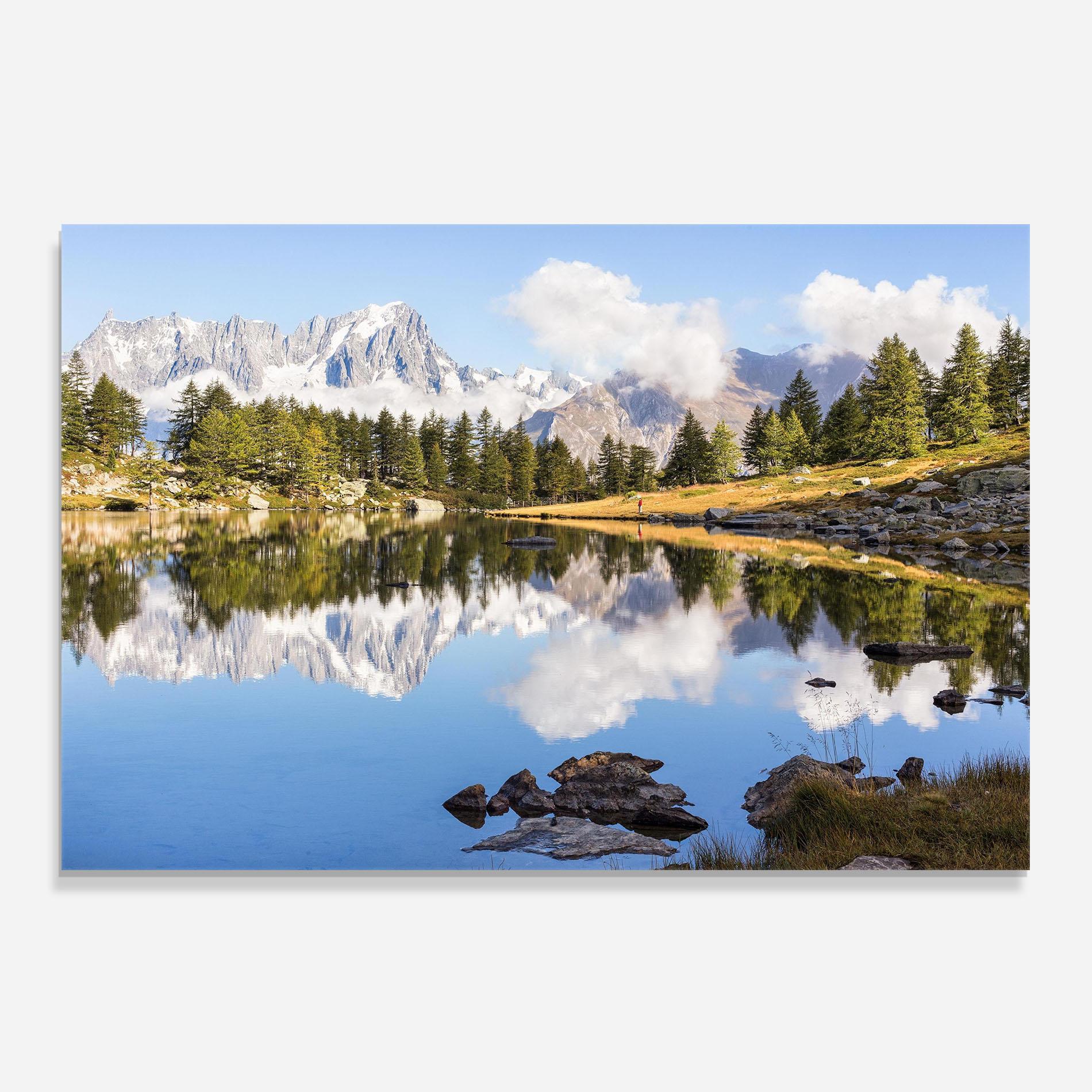 Стъклен панел за кухня Mountain Reflection mockup 0