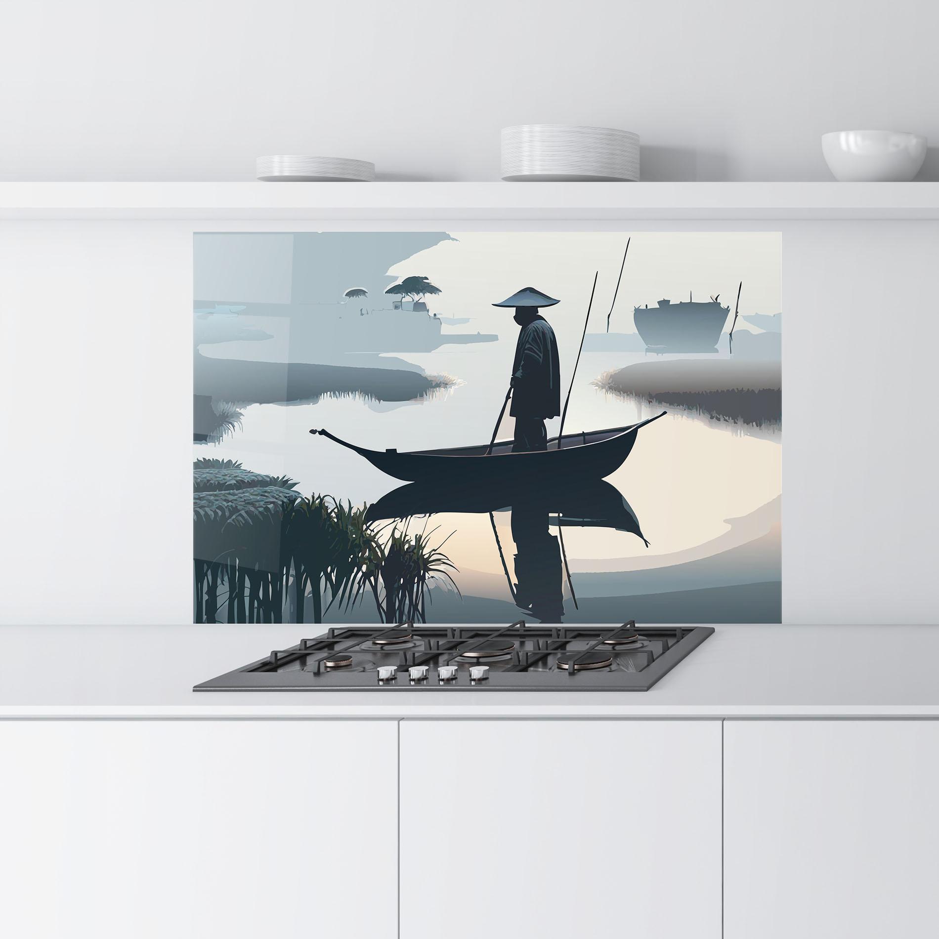 Стъклен панел за кухня Japan Fisherman mockup 9