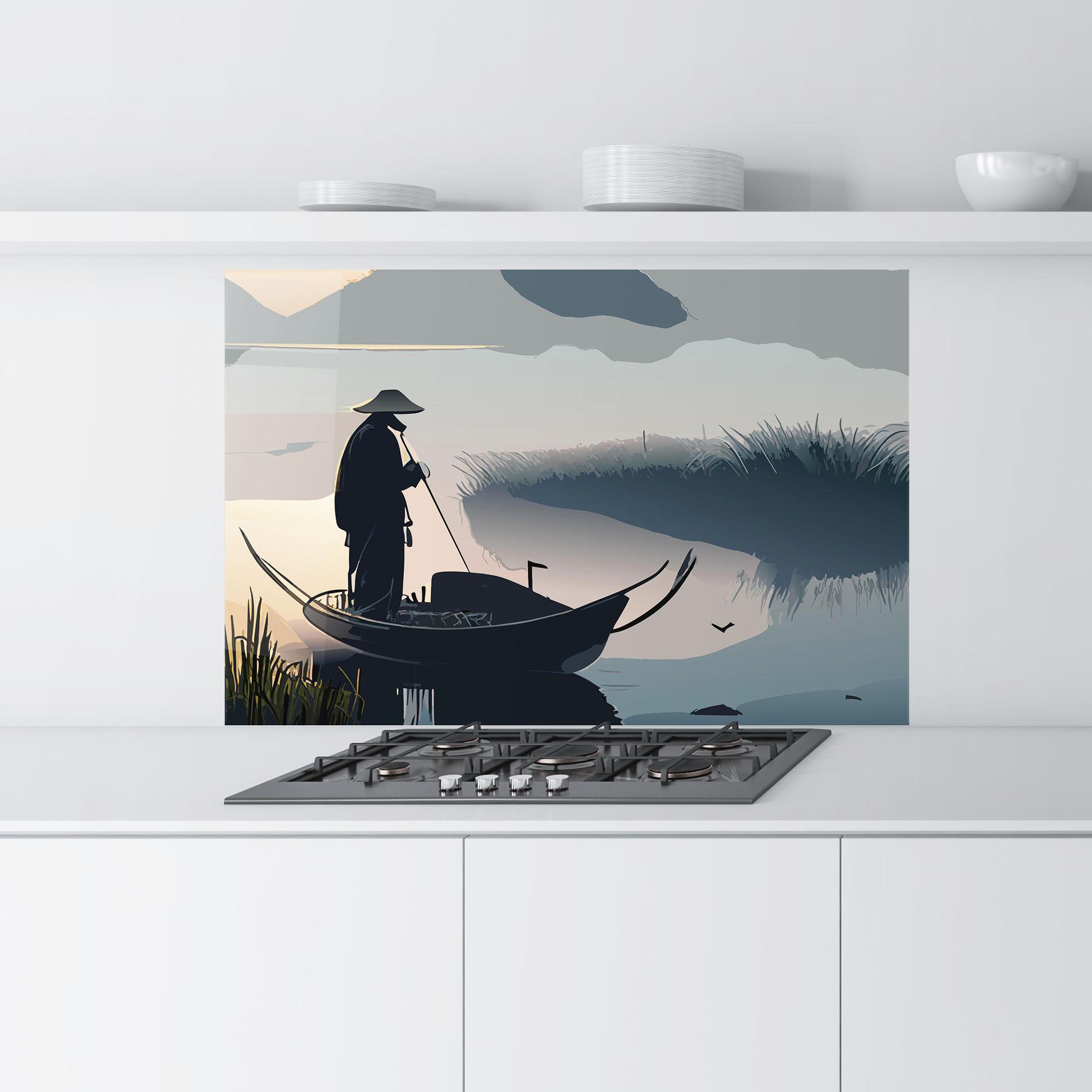 Стъклен панел за кухня Japan Lake Man mockup 9