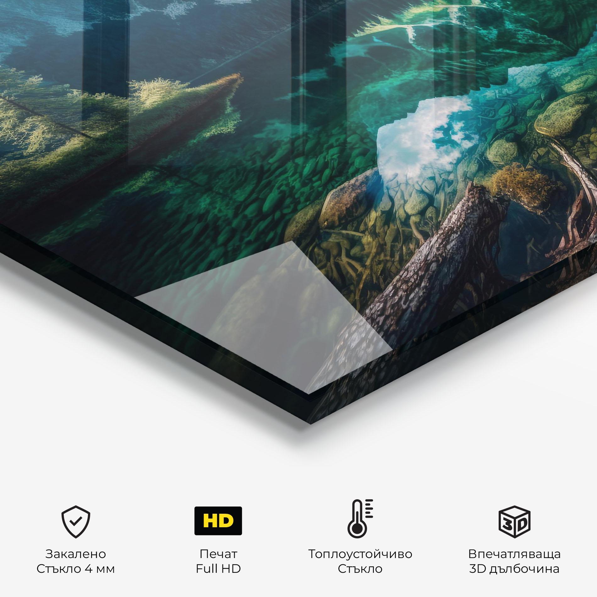 Стъклен панел за кухня Beautiful Lake Mountain mockup 2