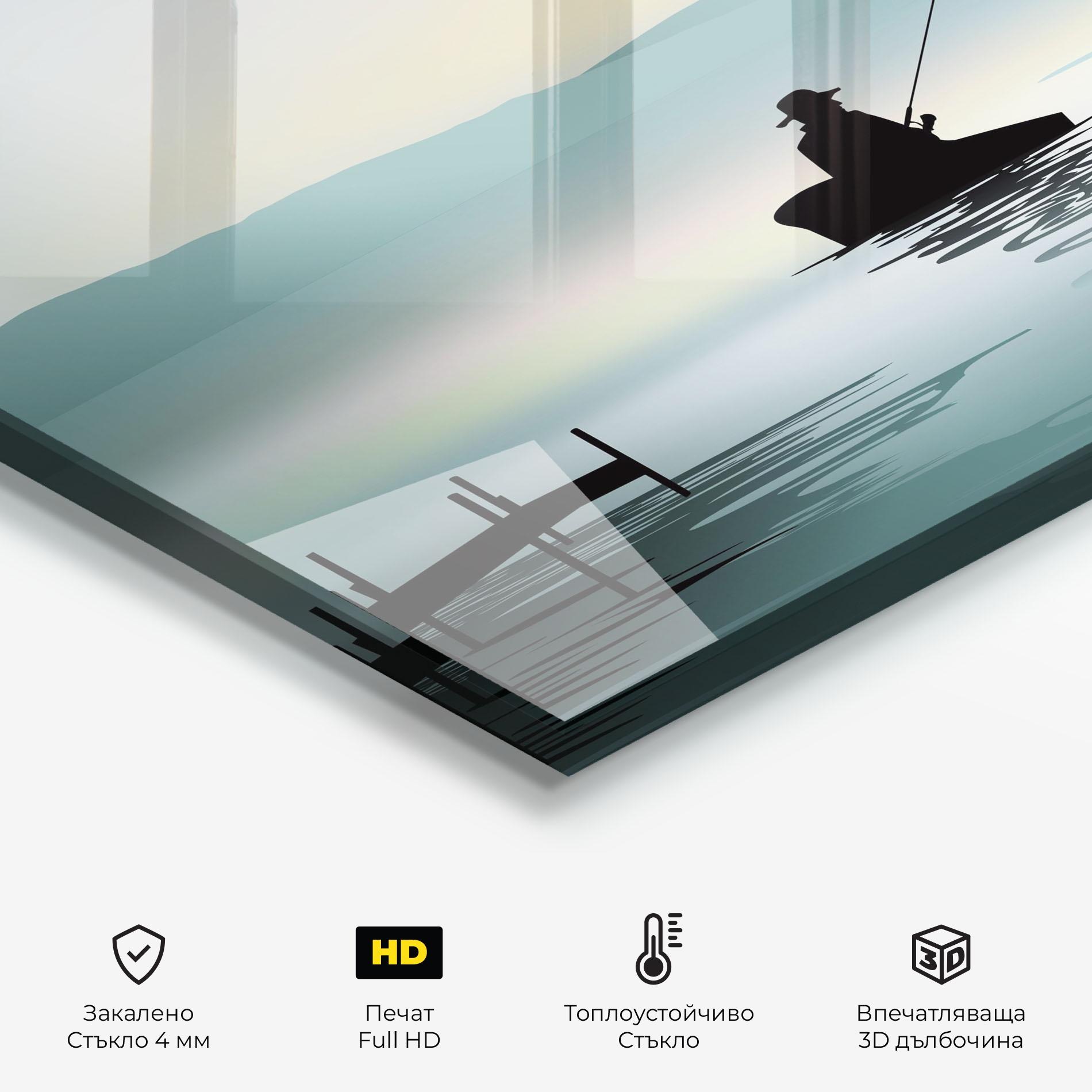 Стъклен панел за кухня Fishman Lake View mockup 2