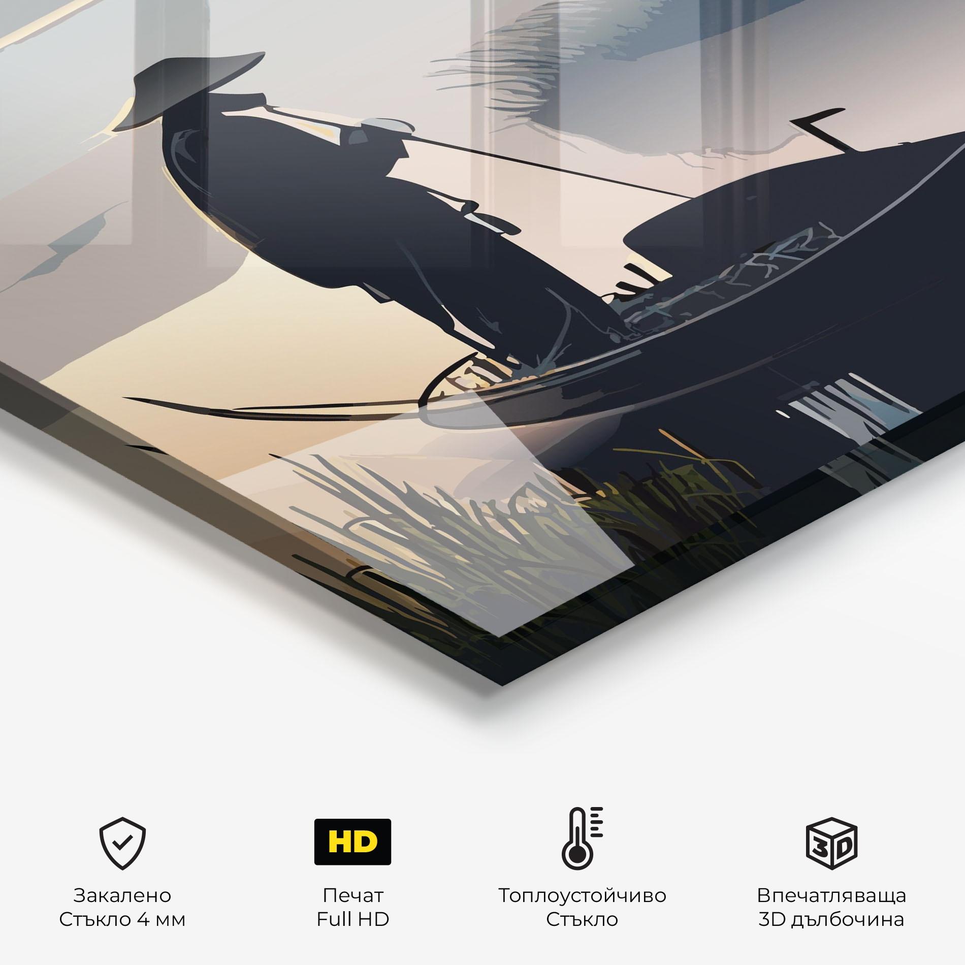 Стъклен панел за кухня Japan Lake Man mockup 2