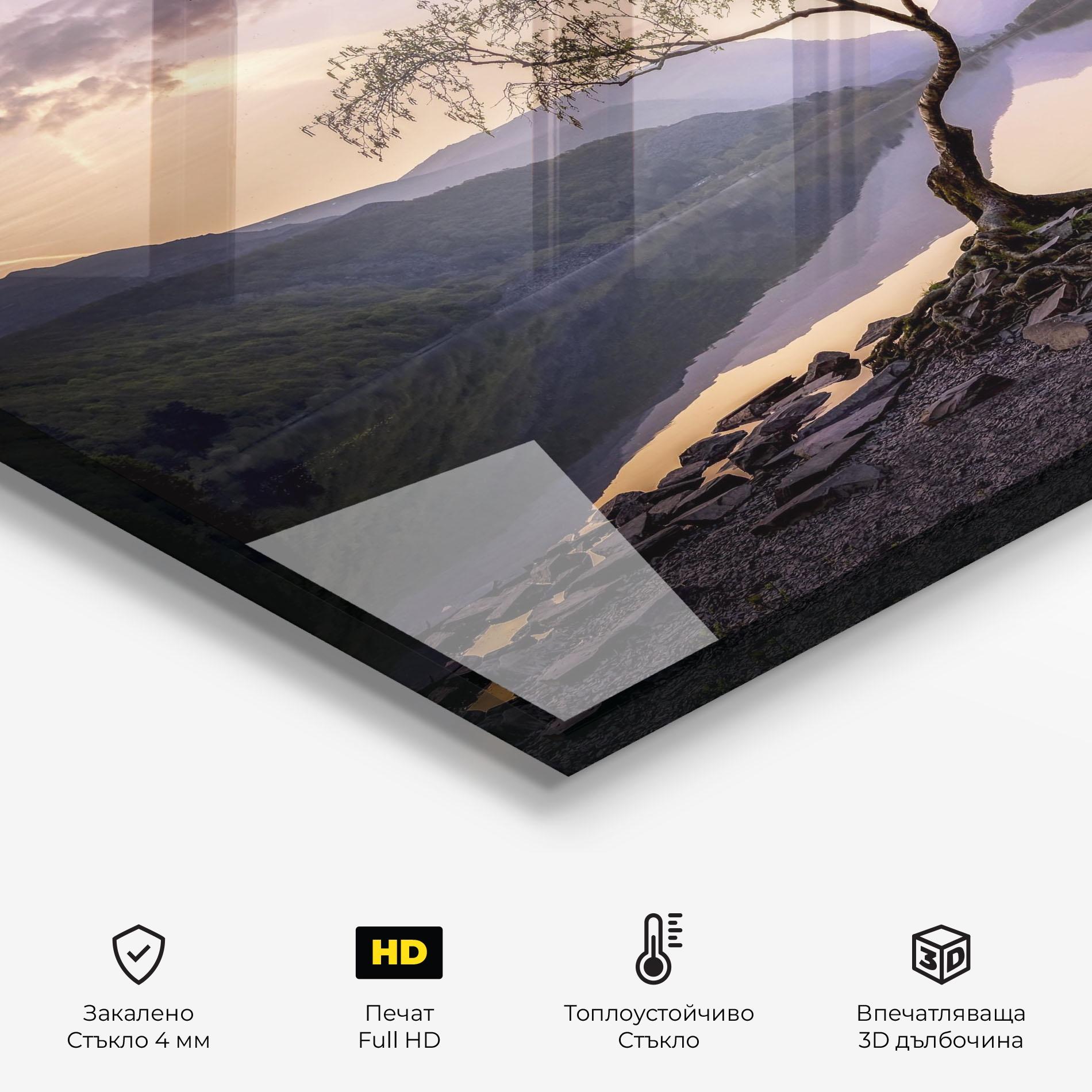 Стъклен панел за кухня Lone Tree mockup 2