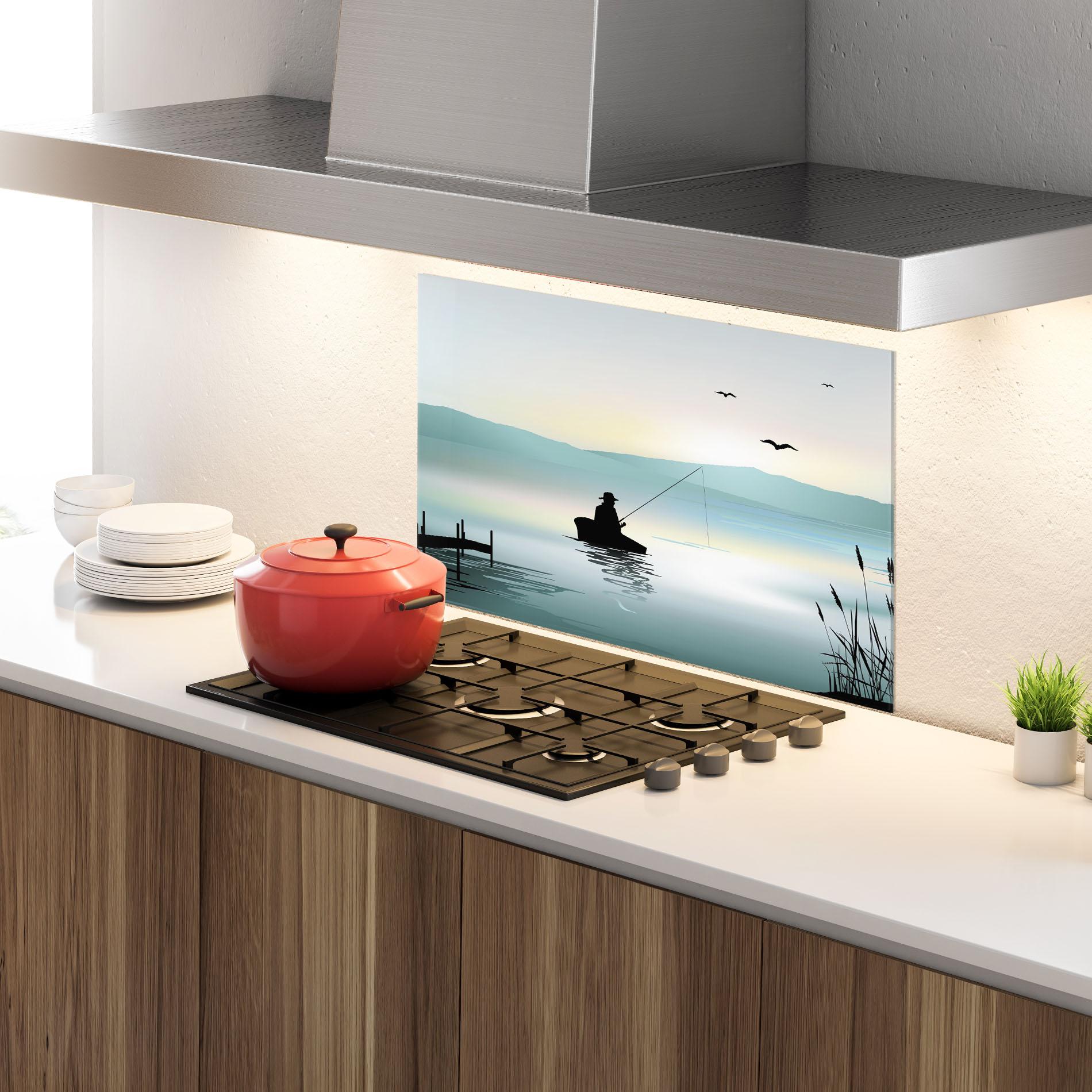 Стъклен панел за кухня Fishman Lake View mockup 4