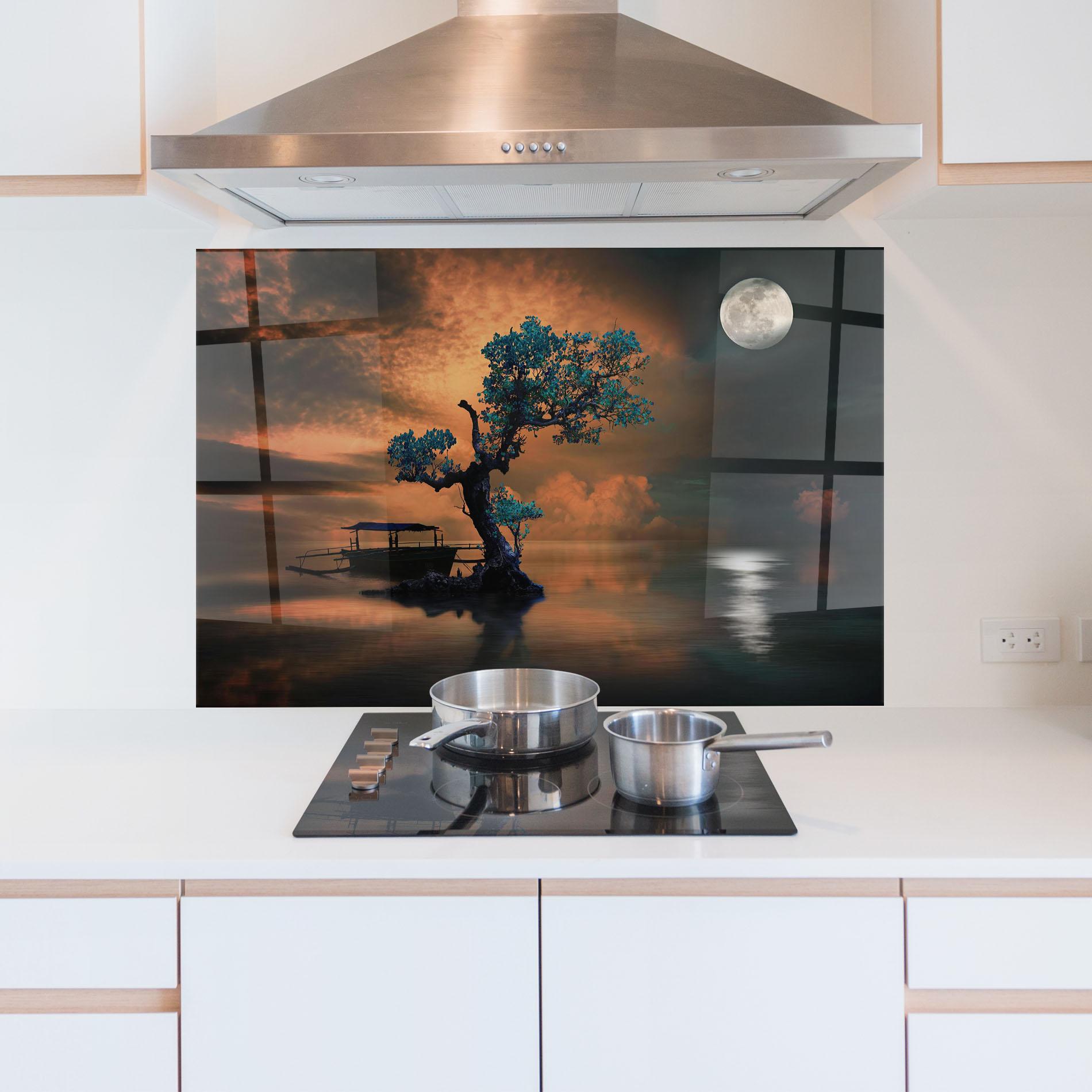 Стъклен панел за кухня Blue Tree mockup 5