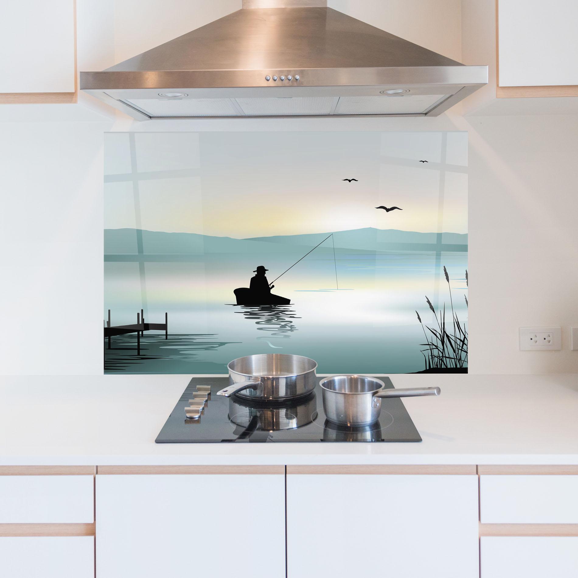 Стъклен панел за кухня Fishman Lake View mockup 5