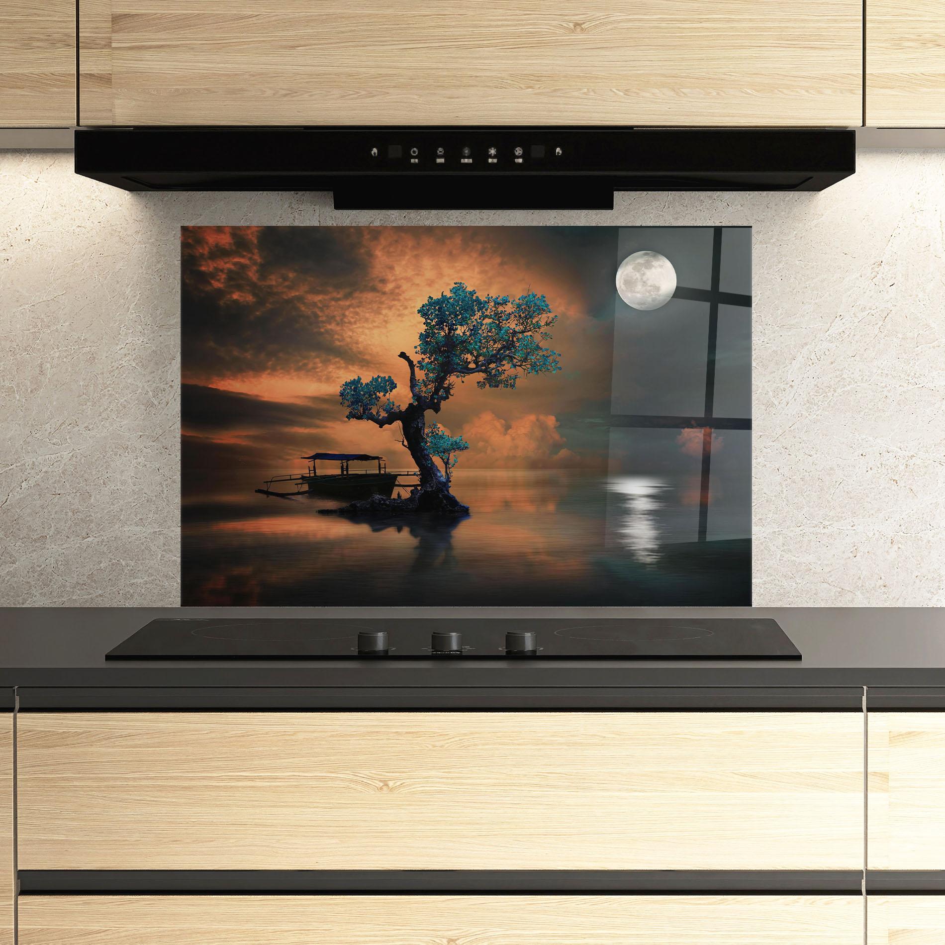 Стъклен панел за кухня Blue Tree mockup 3