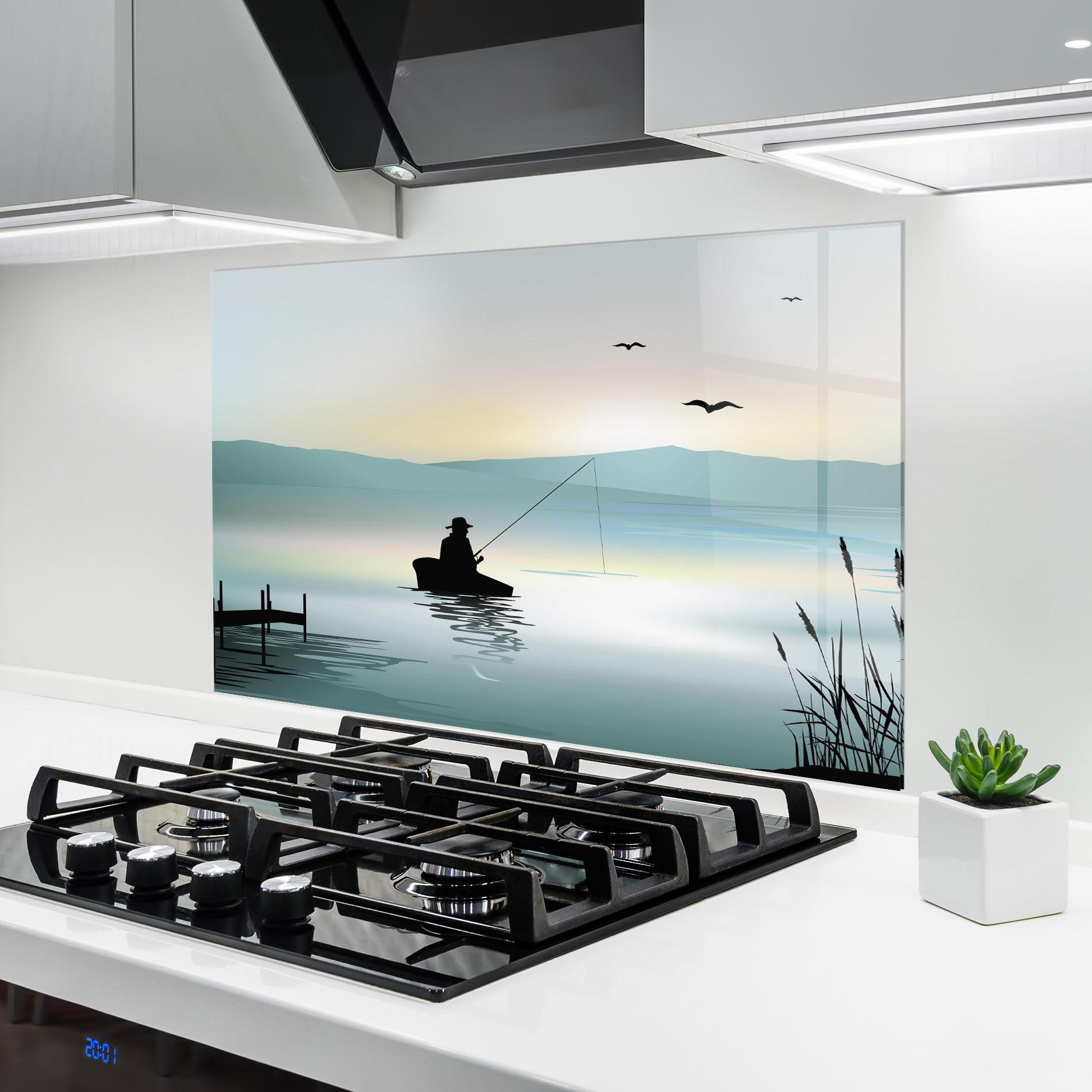 Стъклен панел за кухня Fishman Lake View mockup 6