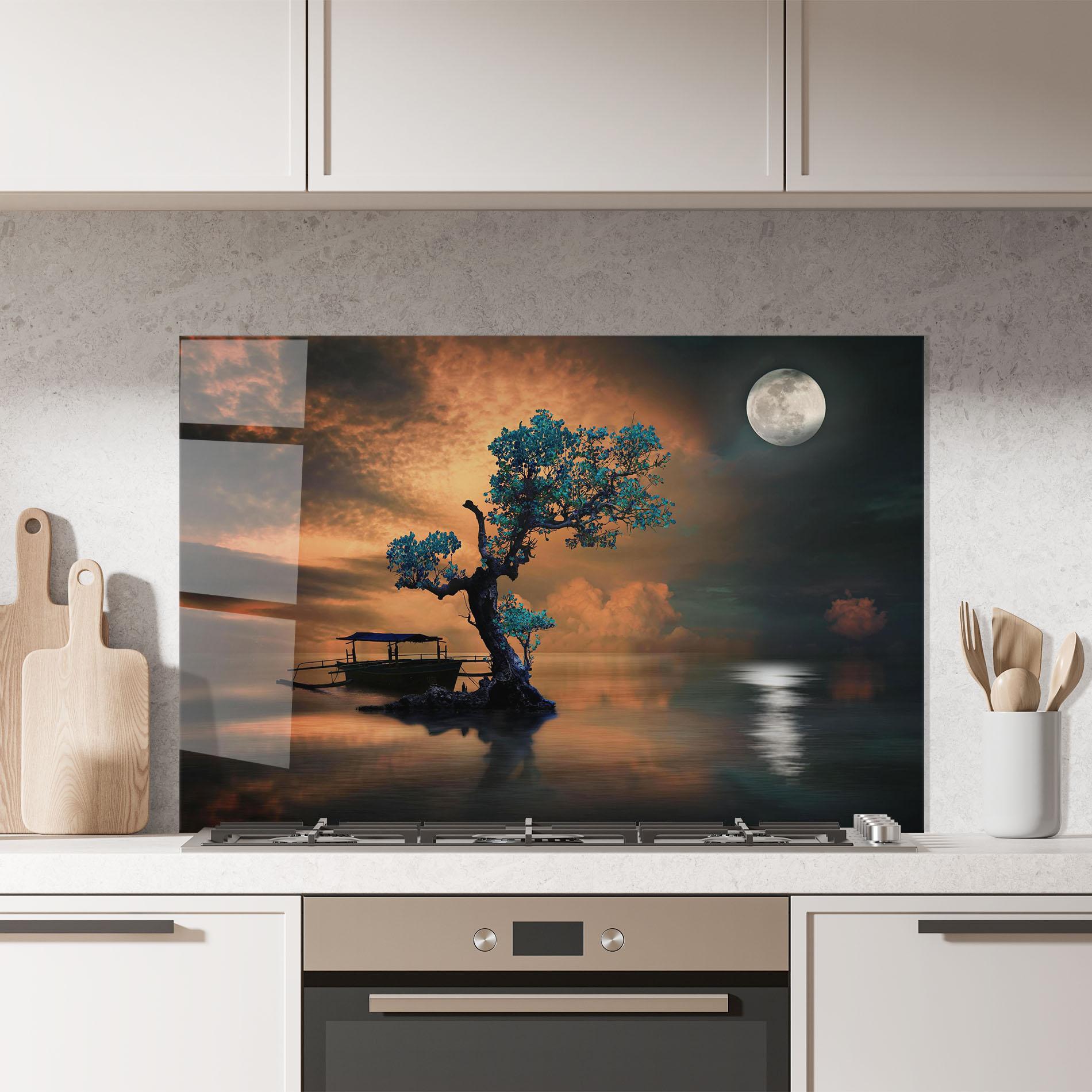 Стъклен панел за кухня Blue Tree mockup 7