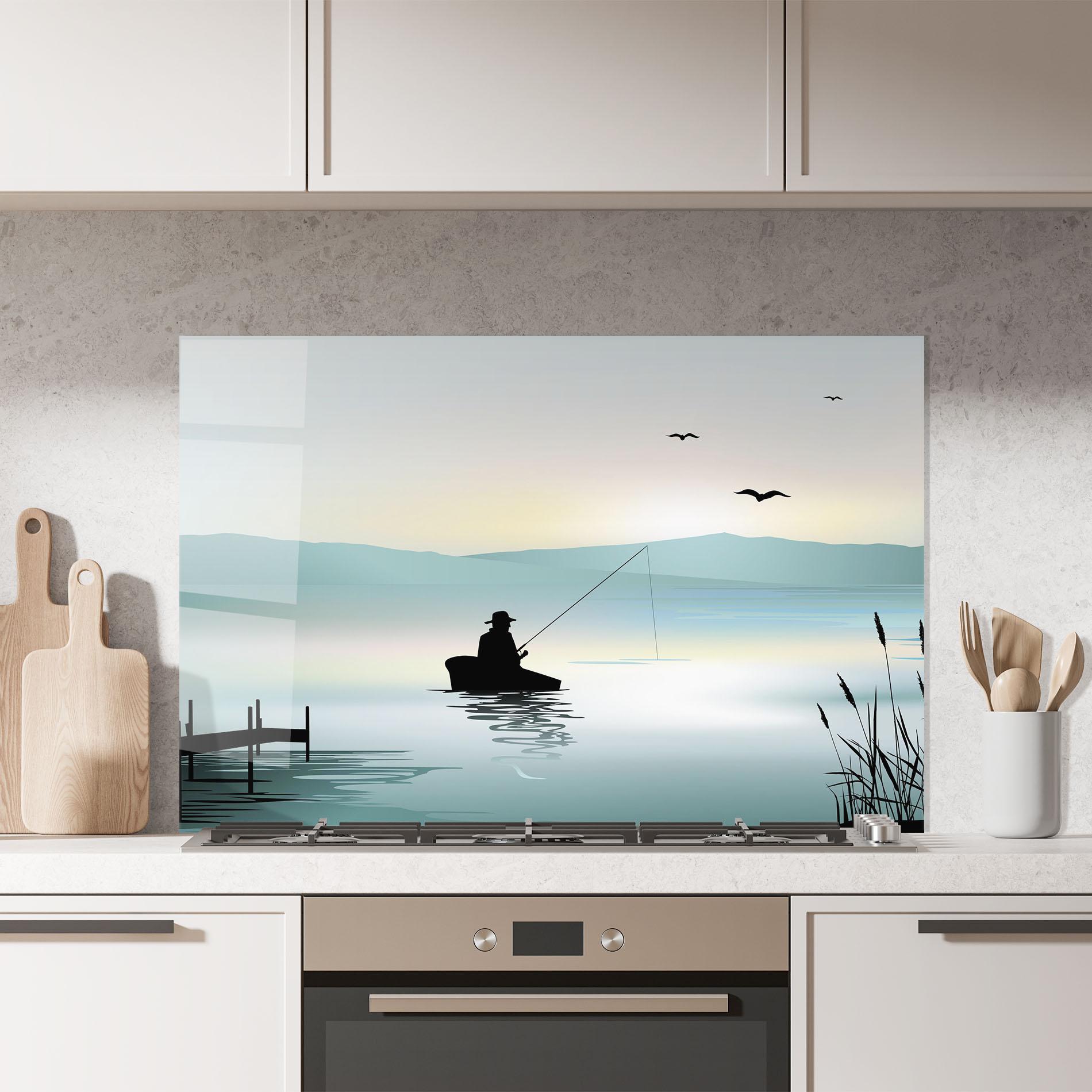 Стъклен панел за кухня Fishman Lake View mockup 7