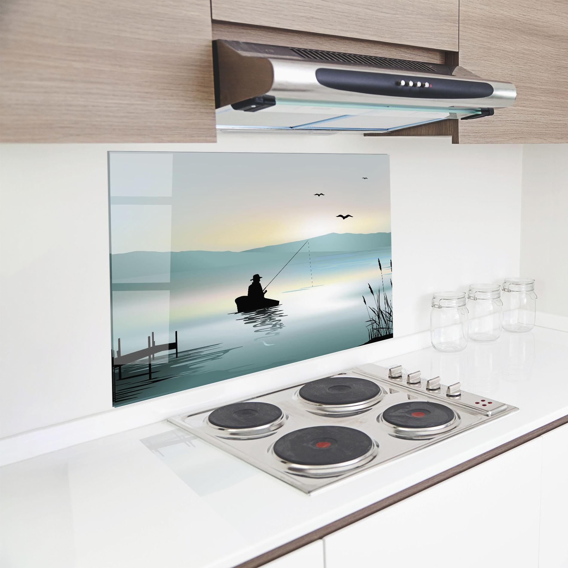 Стъклен панел за кухня Fishman Lake View mockup 8