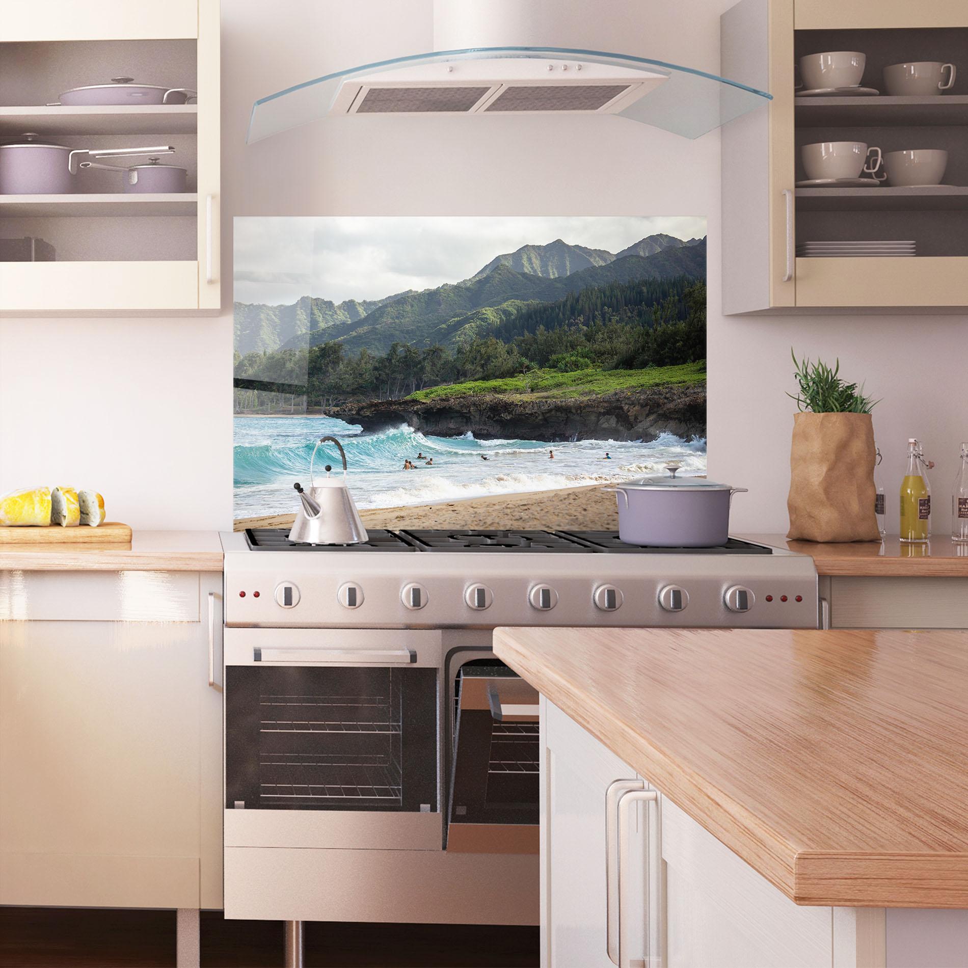 Стъклен панел за кухня Fun Waves mockup 1