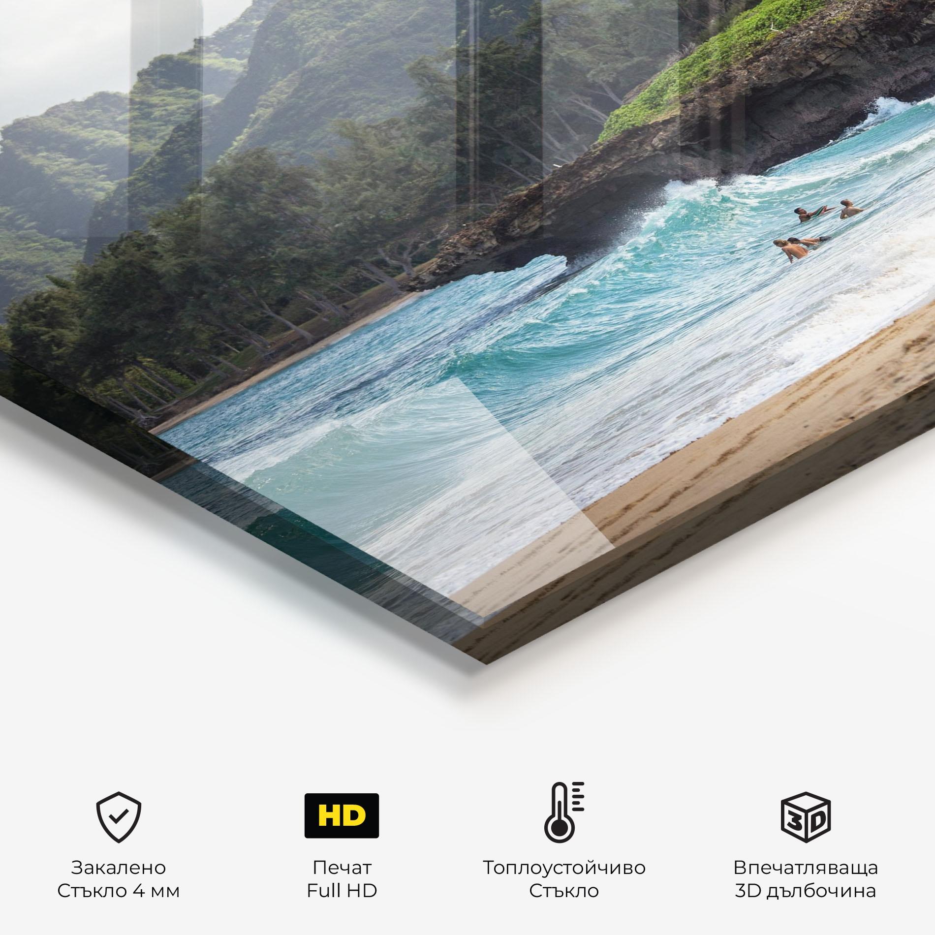 Стъклен панел за кухня Fun Waves mockup 2