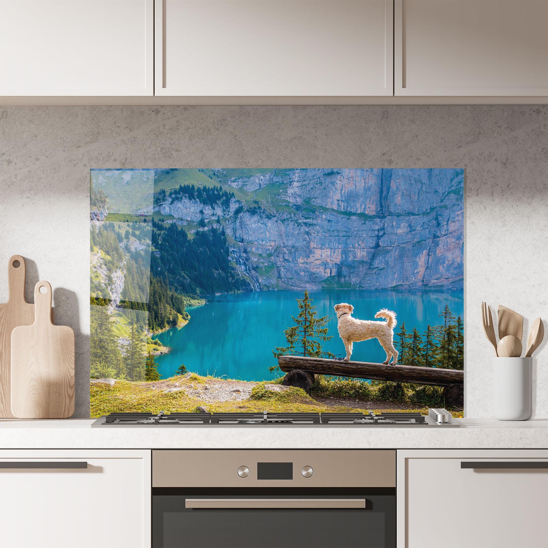 Стъклен панел за кухня Dog mockup 7