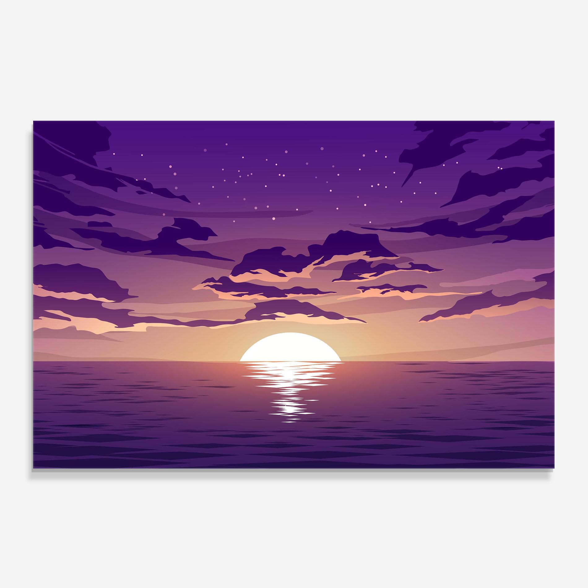 Стъклен панел за кухня Cloud Purple mockup 0
