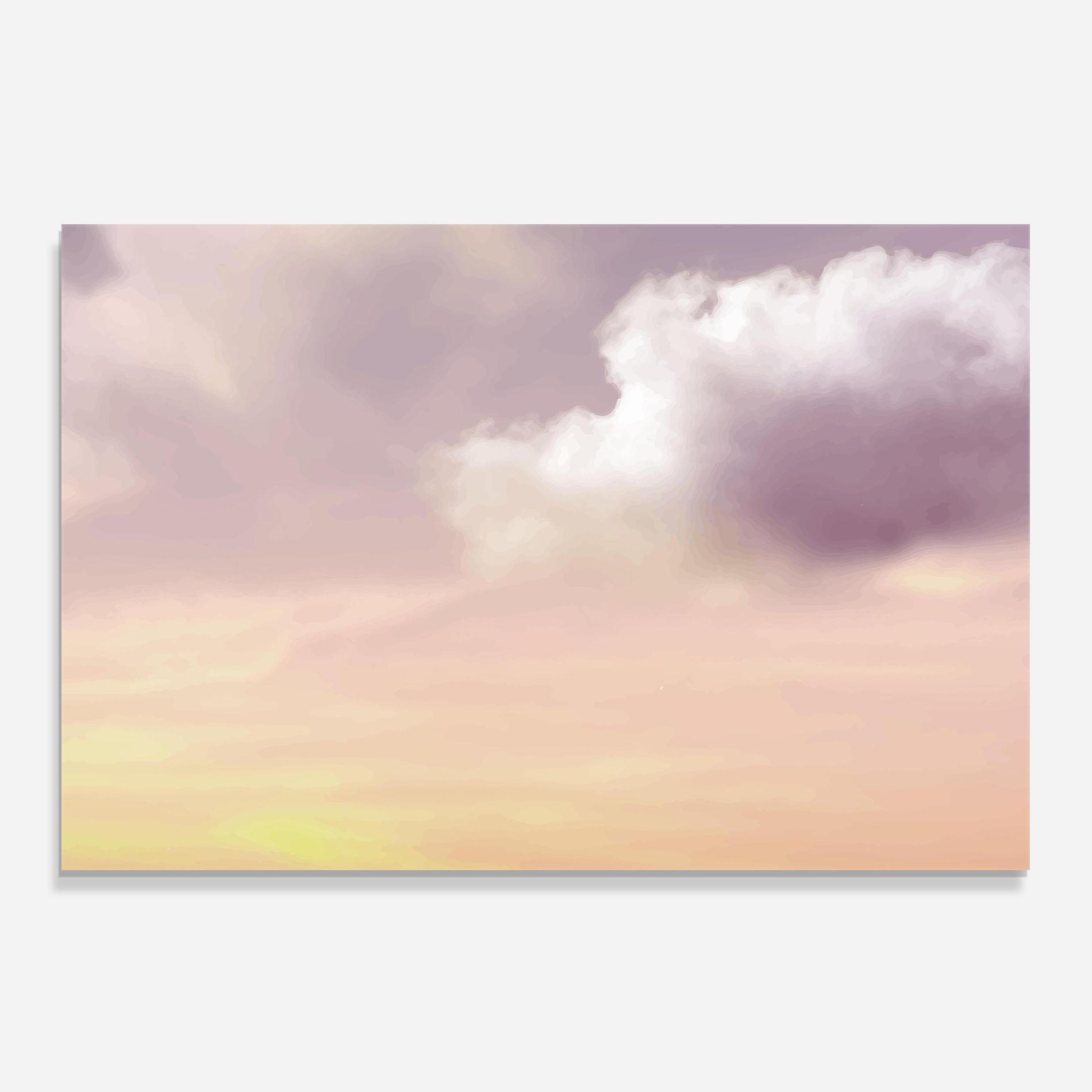 Стъклен панел за кухня Clouds Watercolor Cream mockup 0
