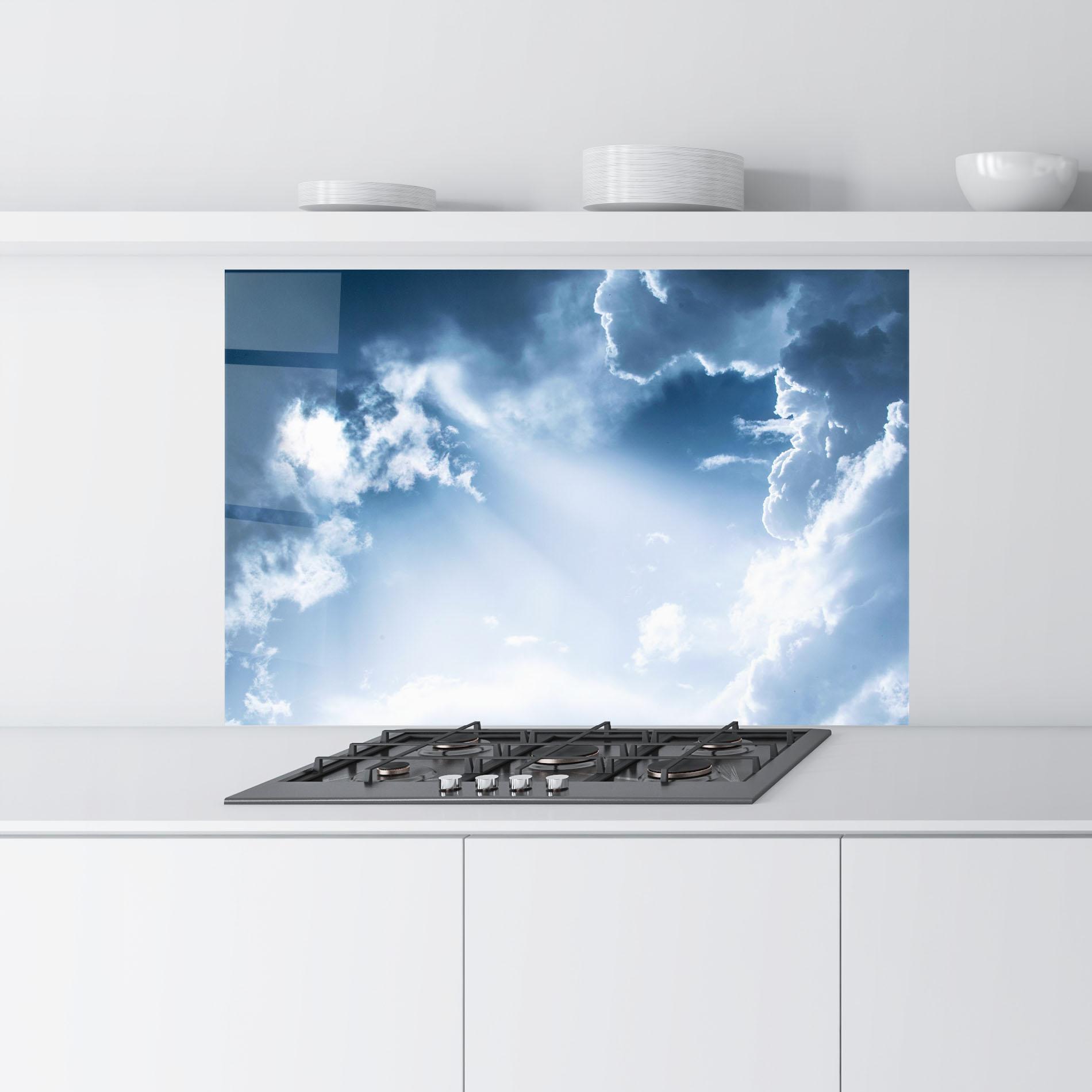 Стъклен панел за кухня Dark Blue Sky mockup 9