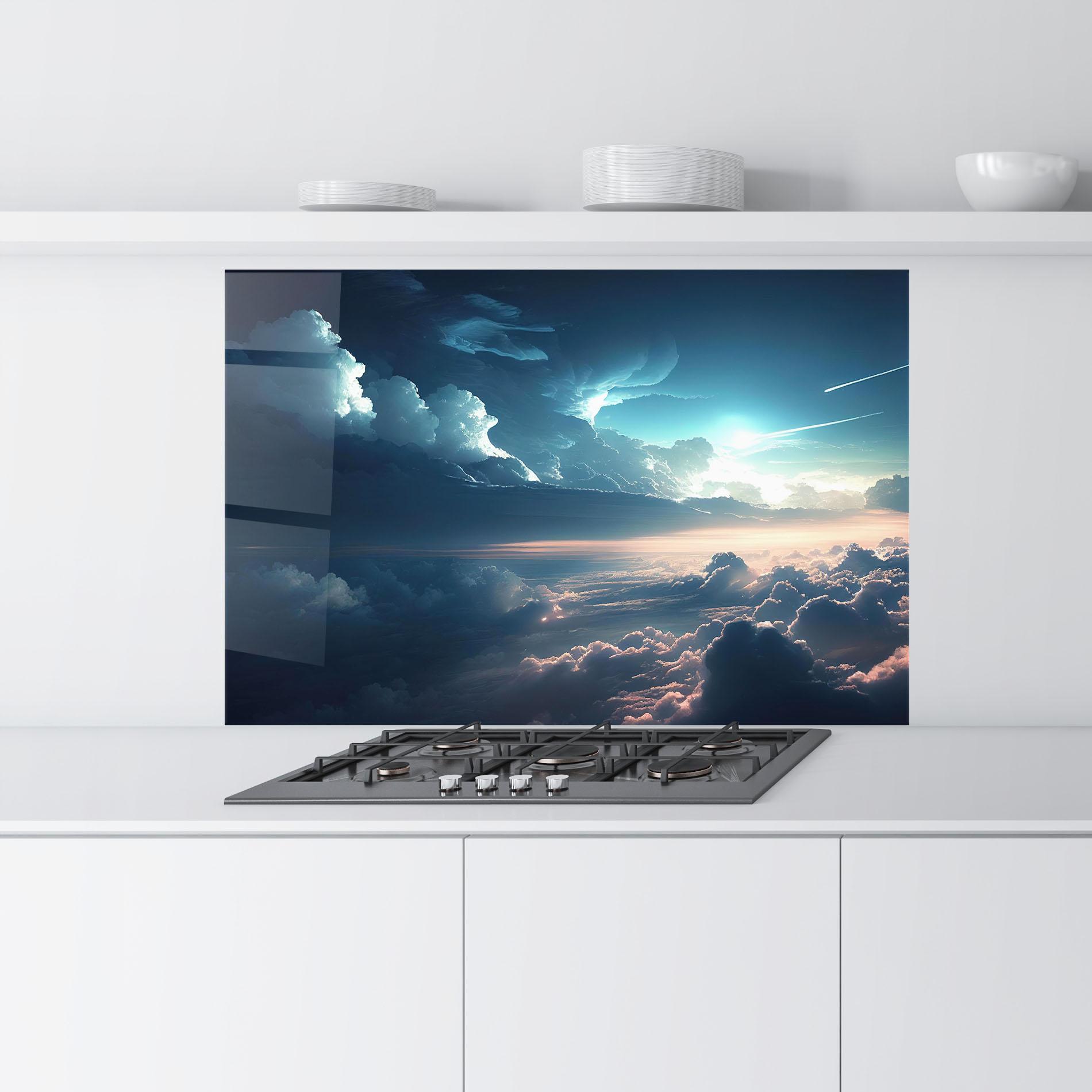 Стъклен панел за кухня Dark Clouds mockup 9