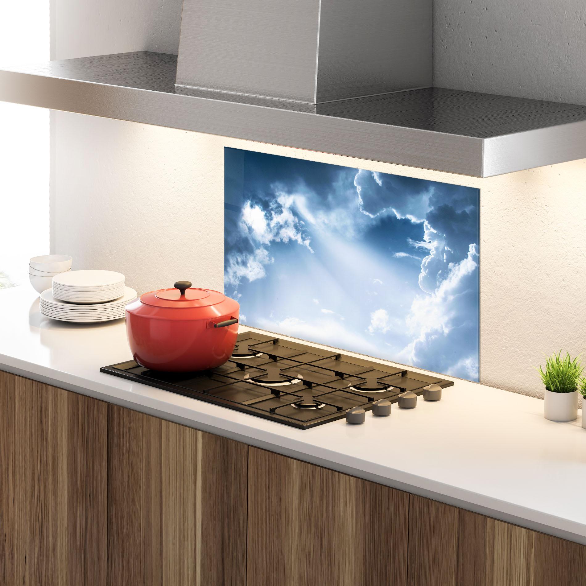 Стъклен панел за кухня Dark Blue Sky mockup 4